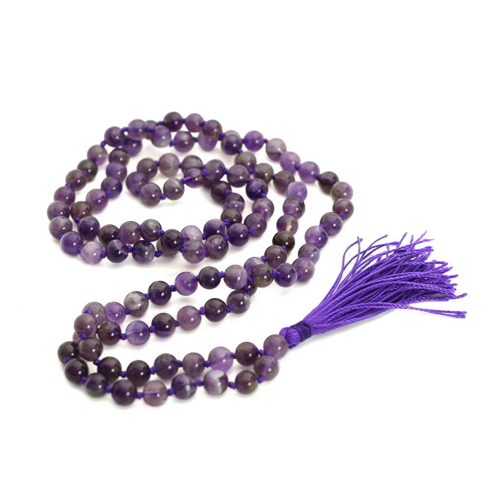 Prayer Mala Beads - Amethyst - 108 Prayer Beads - Image 8