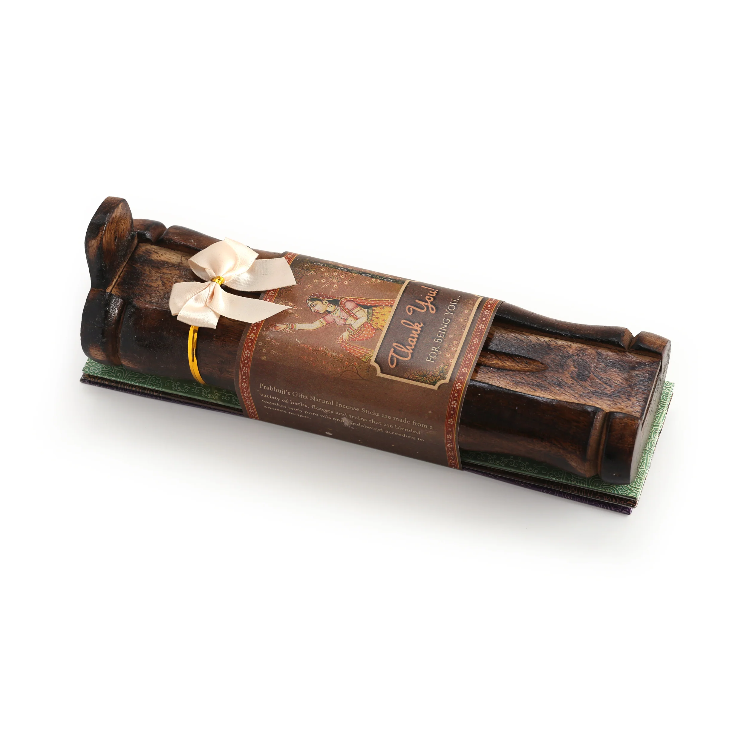 Incense Gift Set - Bamboo Burner + 3 Harmony Incense Sticks Packs & Greeting - Thank you for being you - Image 5