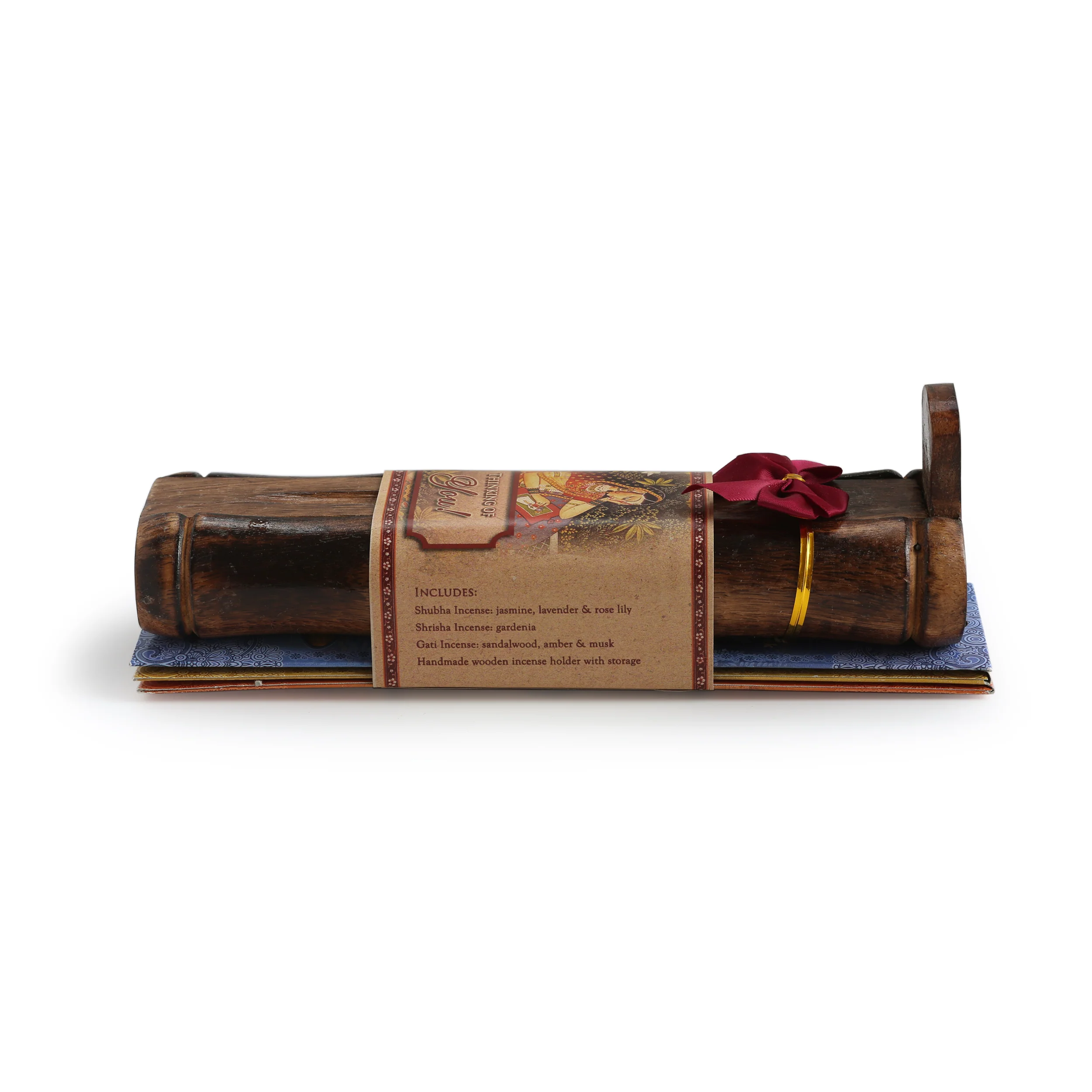 Incense Gift Set - Bamboo Burner + 3 Meditation Incense Stick & Greeting - Thinking of you - Image 5