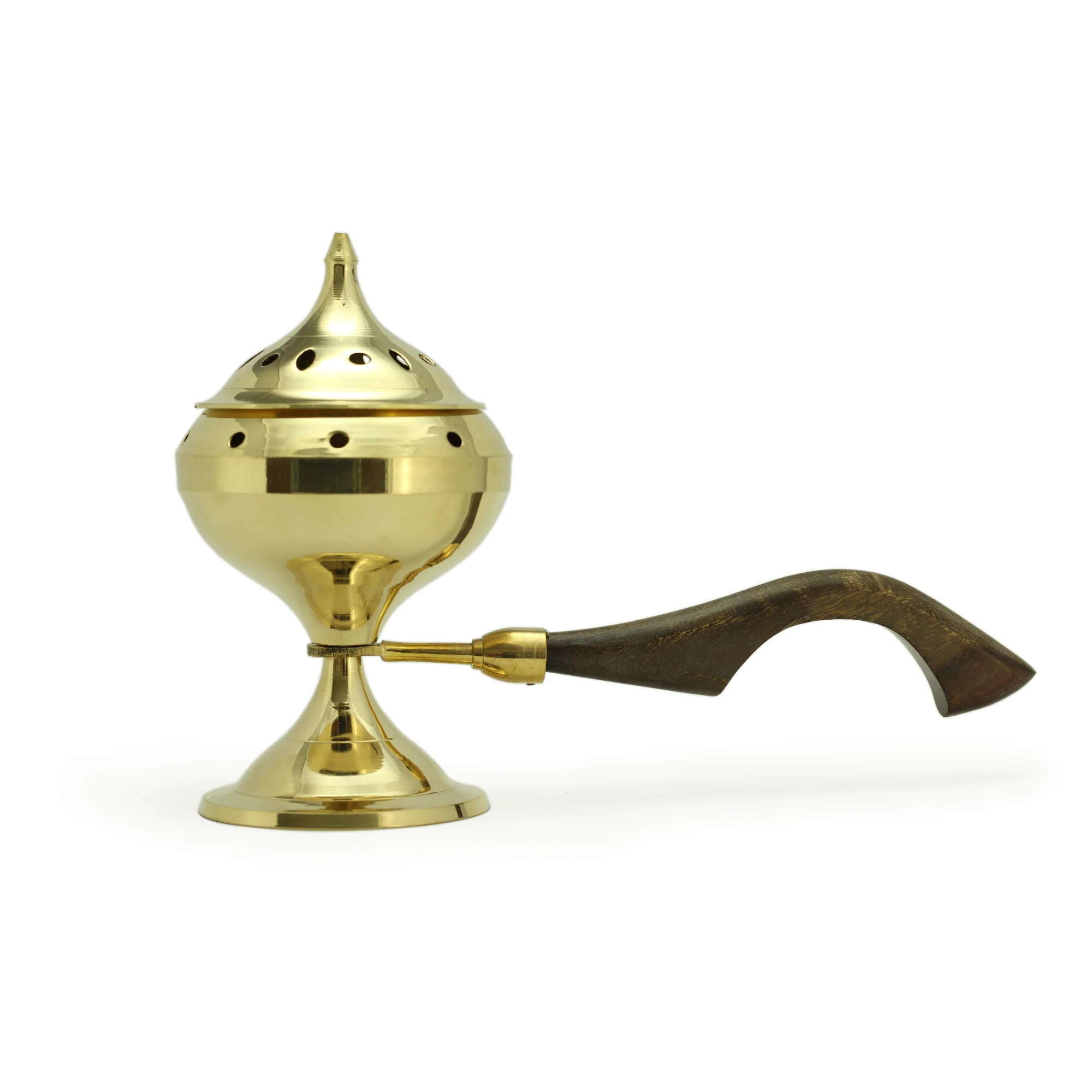 Burner - Brass Burner Large with Wood Handle 6.5"Hx3.5"Dx9.5"L - Image 3