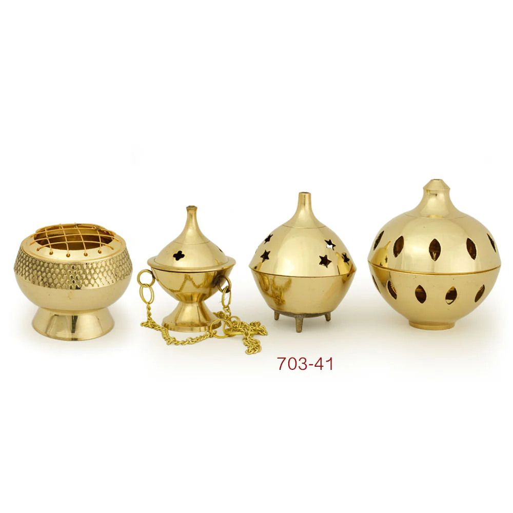 Burner - Brass Burner, 3 Legged Star Jali 3"Hx2.5"D - Image 5