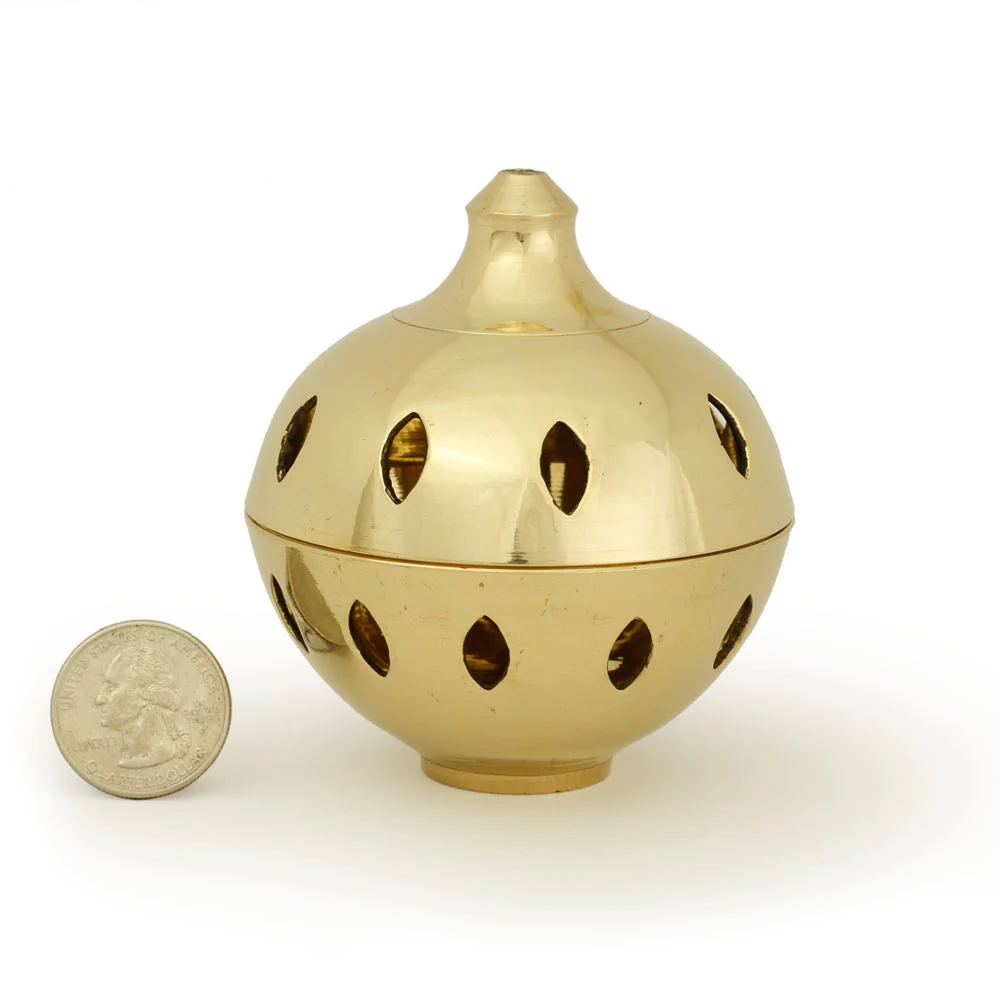 Burner - Brass Burner, Clear Ball 3.25"Hx3"D - Image 4