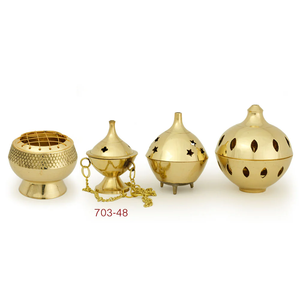 Burner - Hanging Brass Burner, Jali 2"Hx2"D - Image 5