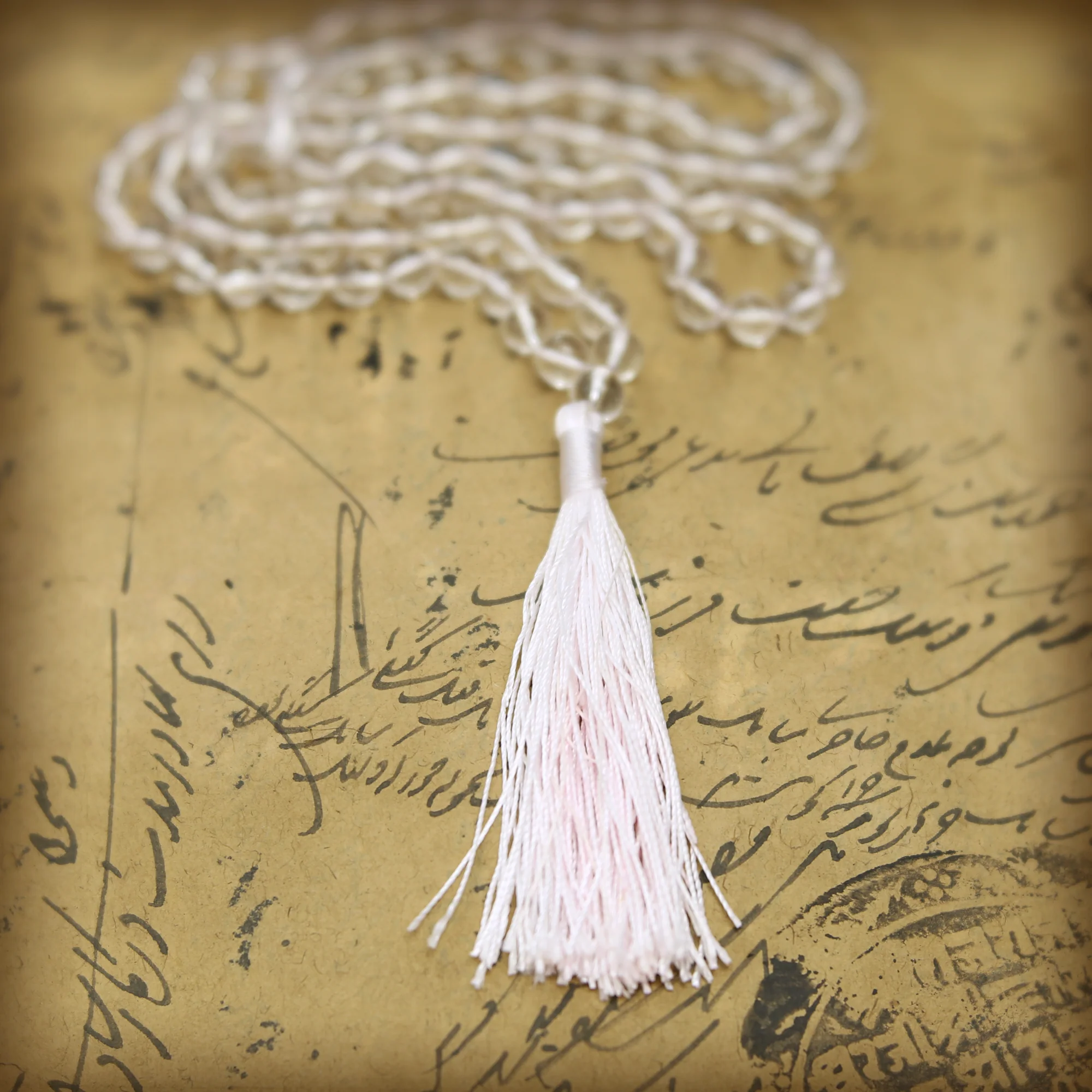 Prayer Mala Beads - Clear Crystal Quartz - 108 Prayer Beads - Image 7