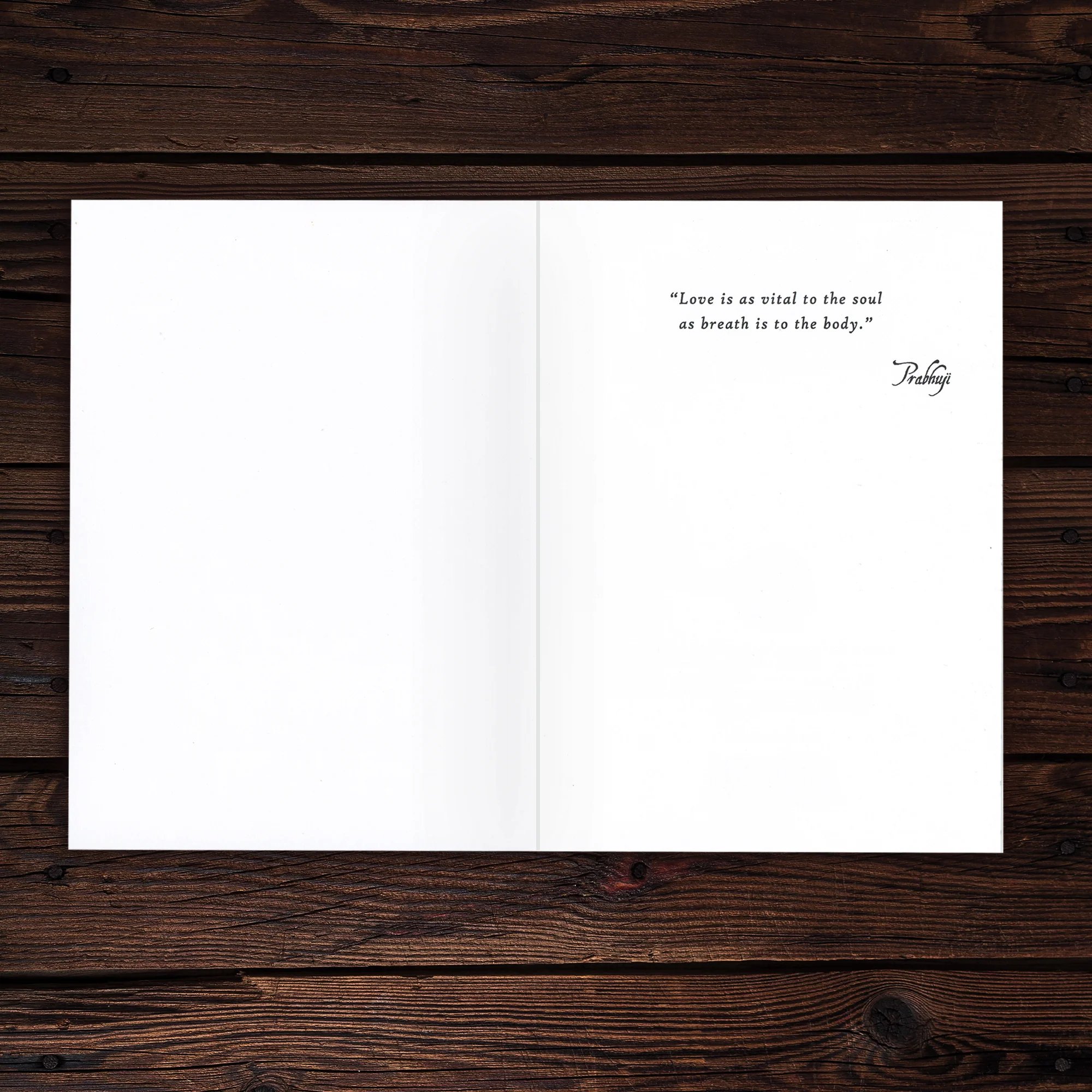 Greeting Card - Prabhuji's quote - 'Love is as vital to the soul...' - 7"x5" - Image 3