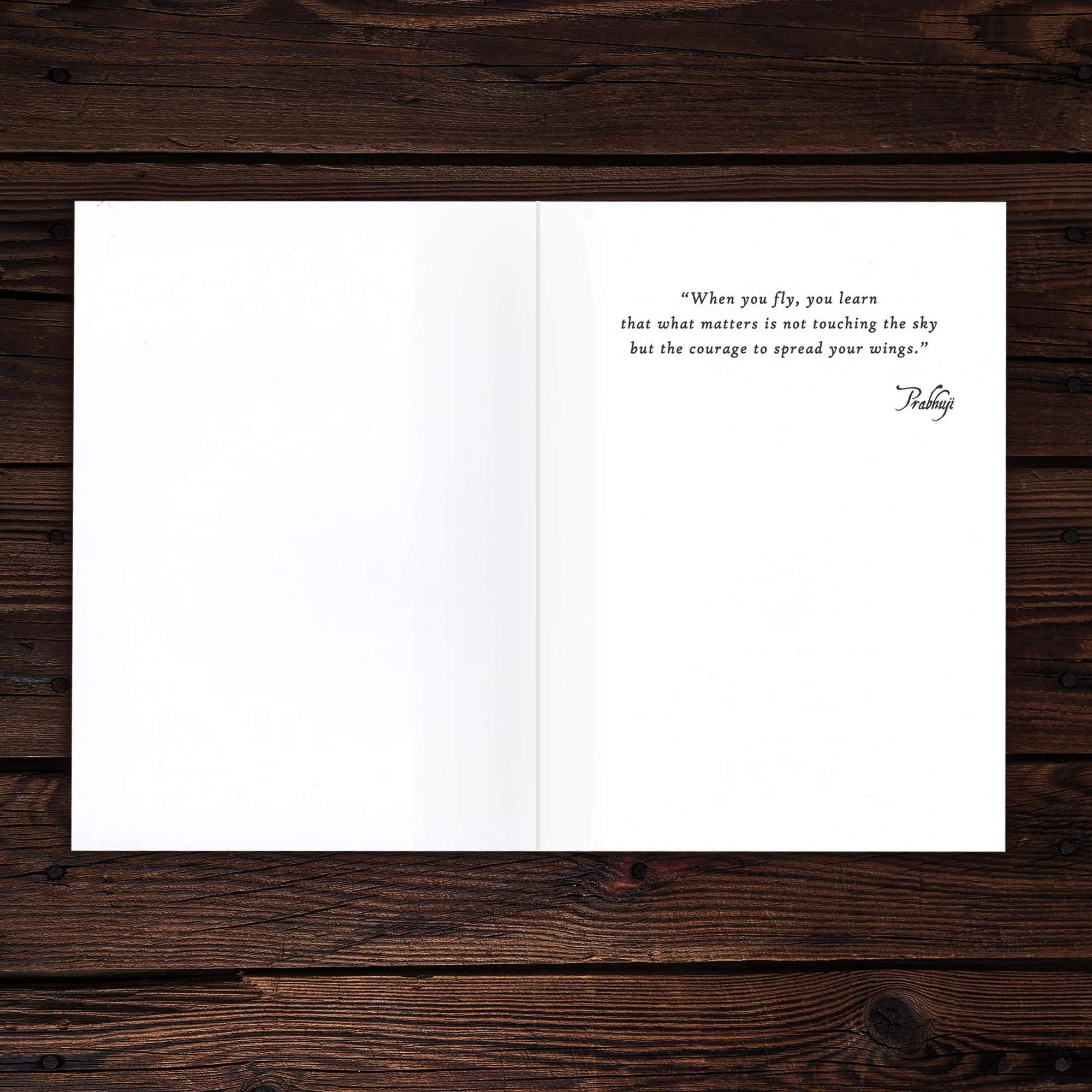 Greeting Card - Prabhuji's quote - 'When you fly...' - 7"x5" - Image 3