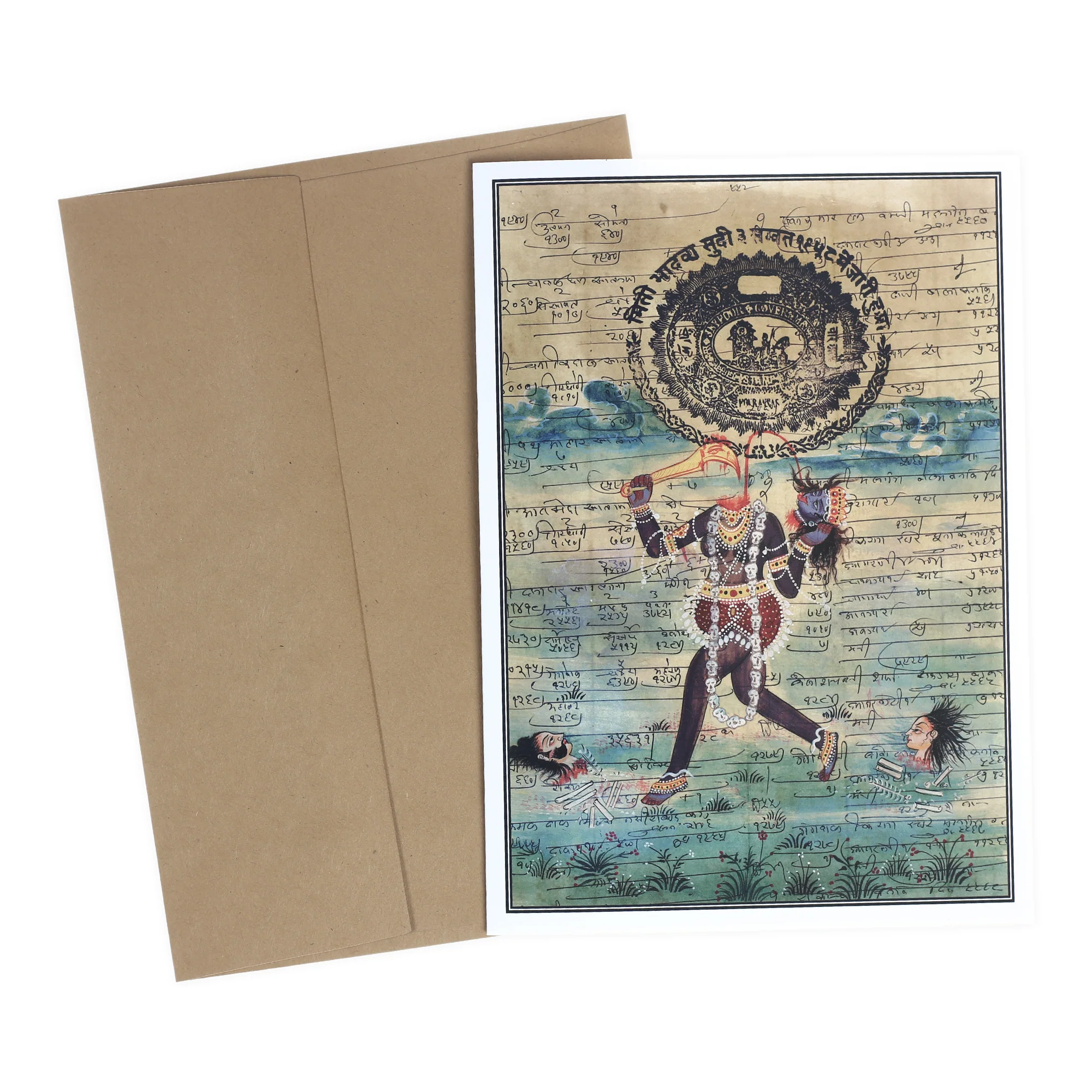 Greeting Card - Rajasthani Miniature Painting - Kali - 5"x7" - Image 5