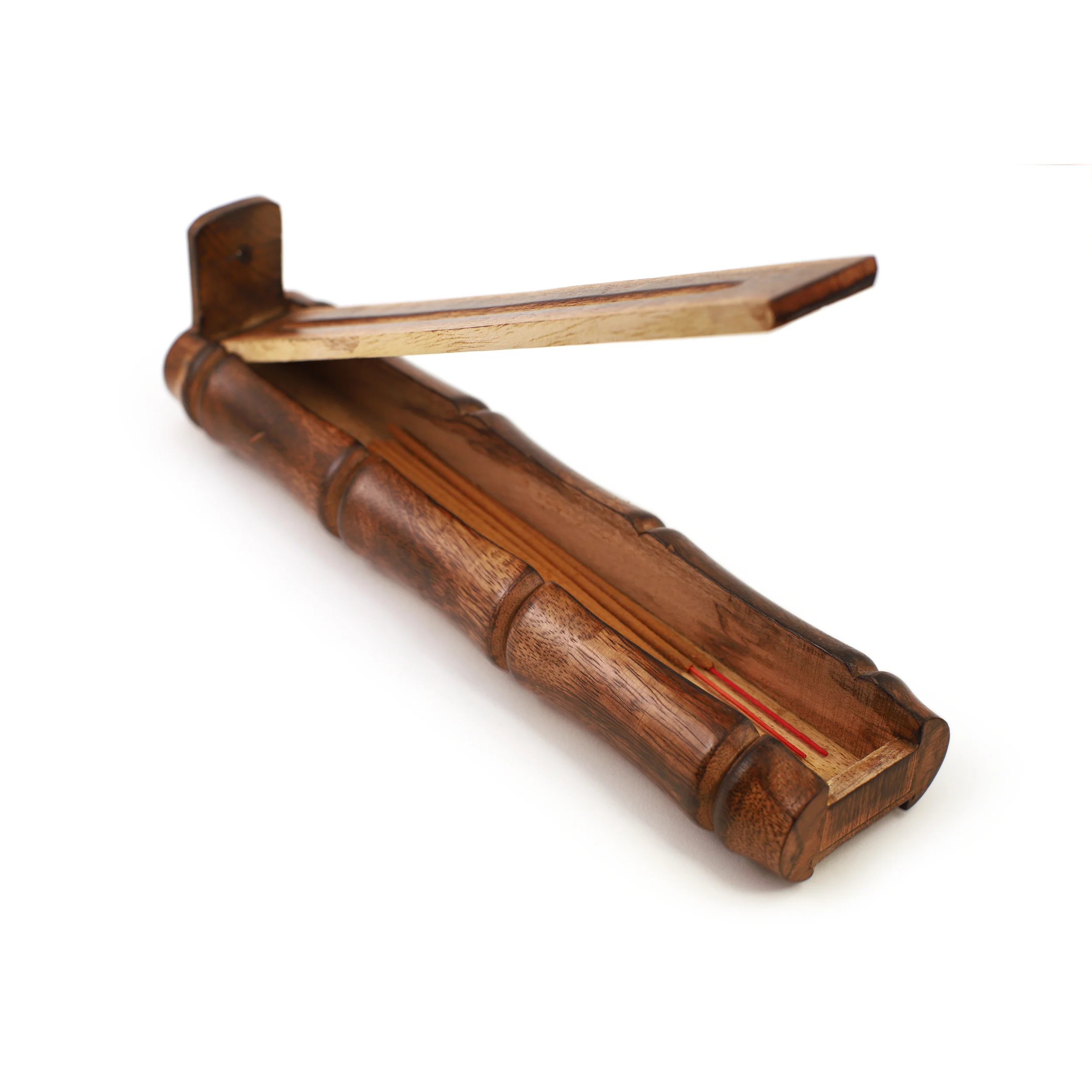 Incense Burner - Bamboo Holder and Storage - 12 inches - Image 4