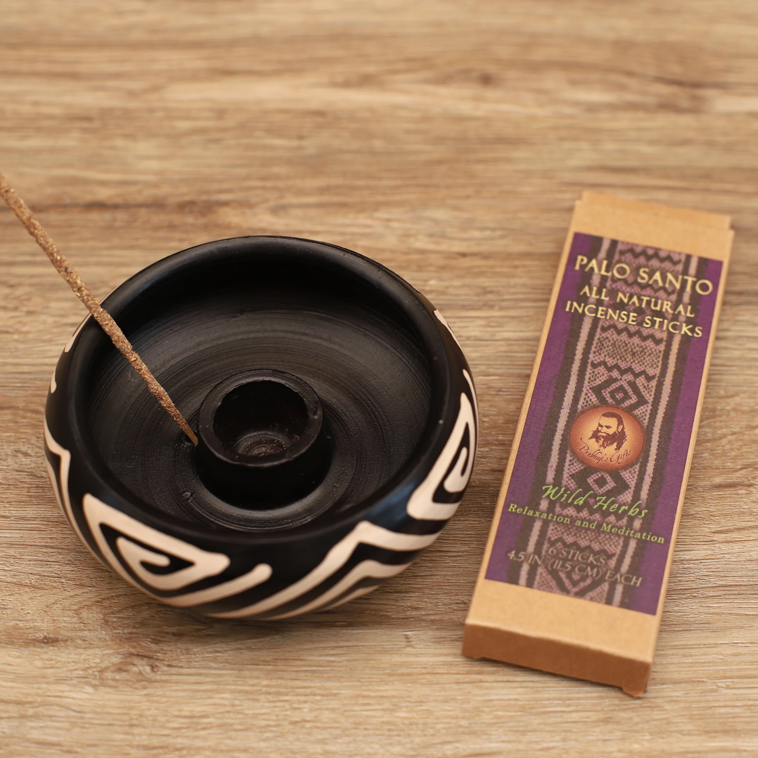 Incense Burner - Peruvian Ceramic Holder for Palo Santo Stick - 5" - Image 5