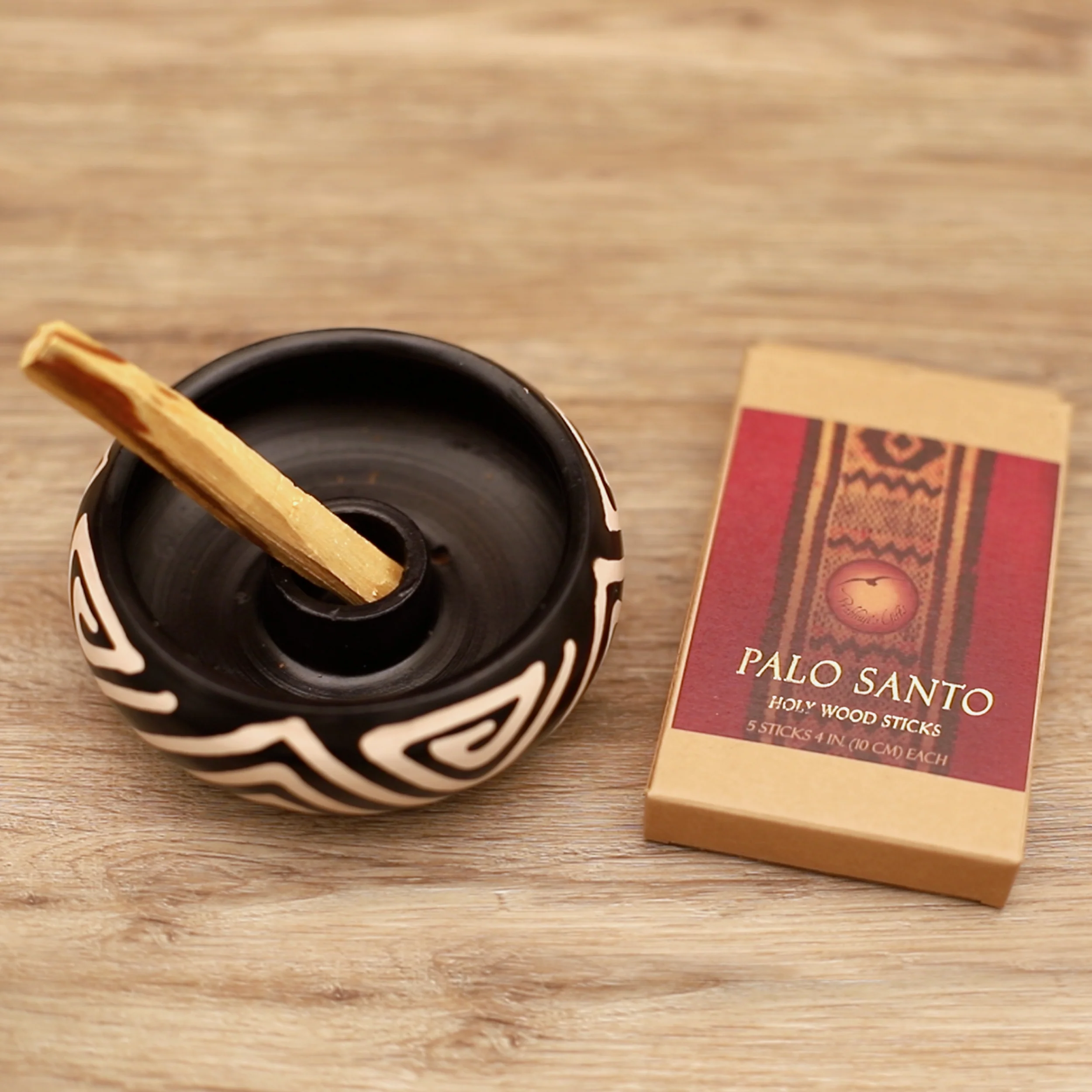 Incense Burner - Peruvian Ceramic Holder for Palo Santo Stick - 5" - Image 6