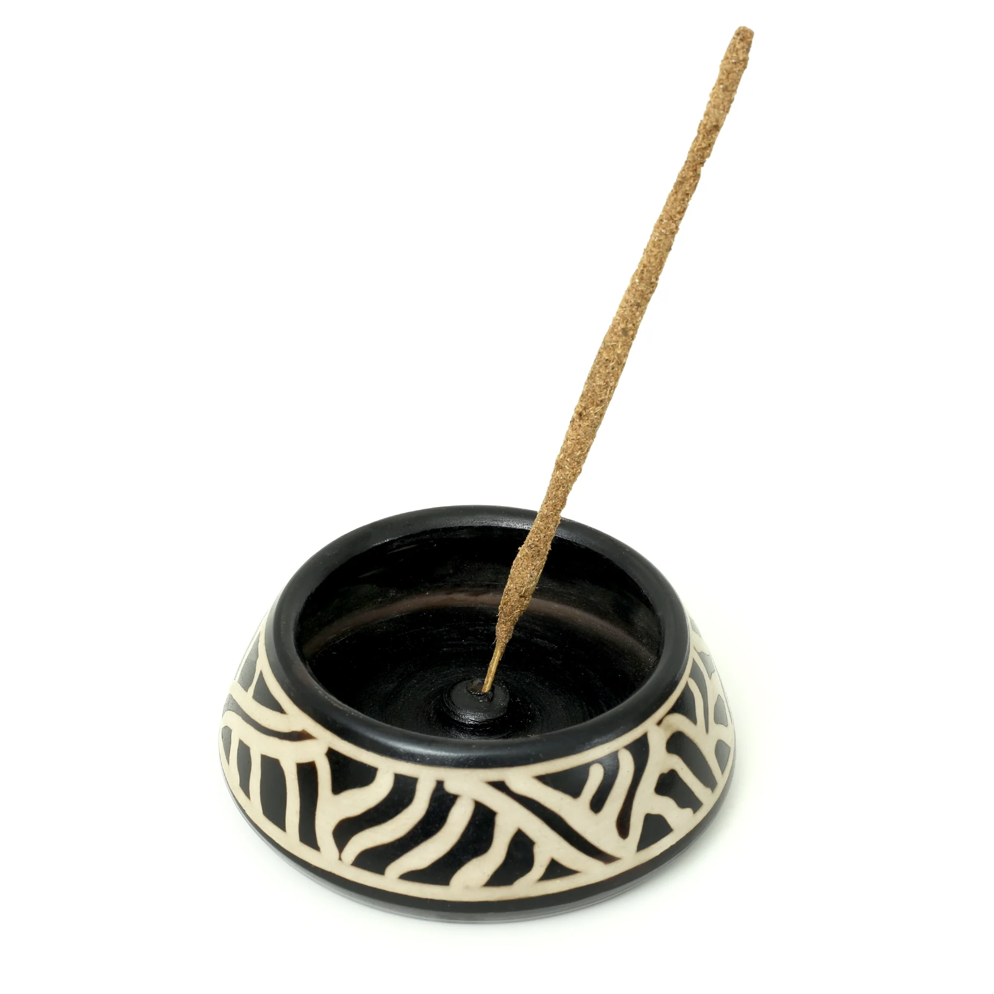 Incense Burner - Peruvian Ceramic Incense Burner for Stick and Cone Incense - Waves - 4.5" - Image 5