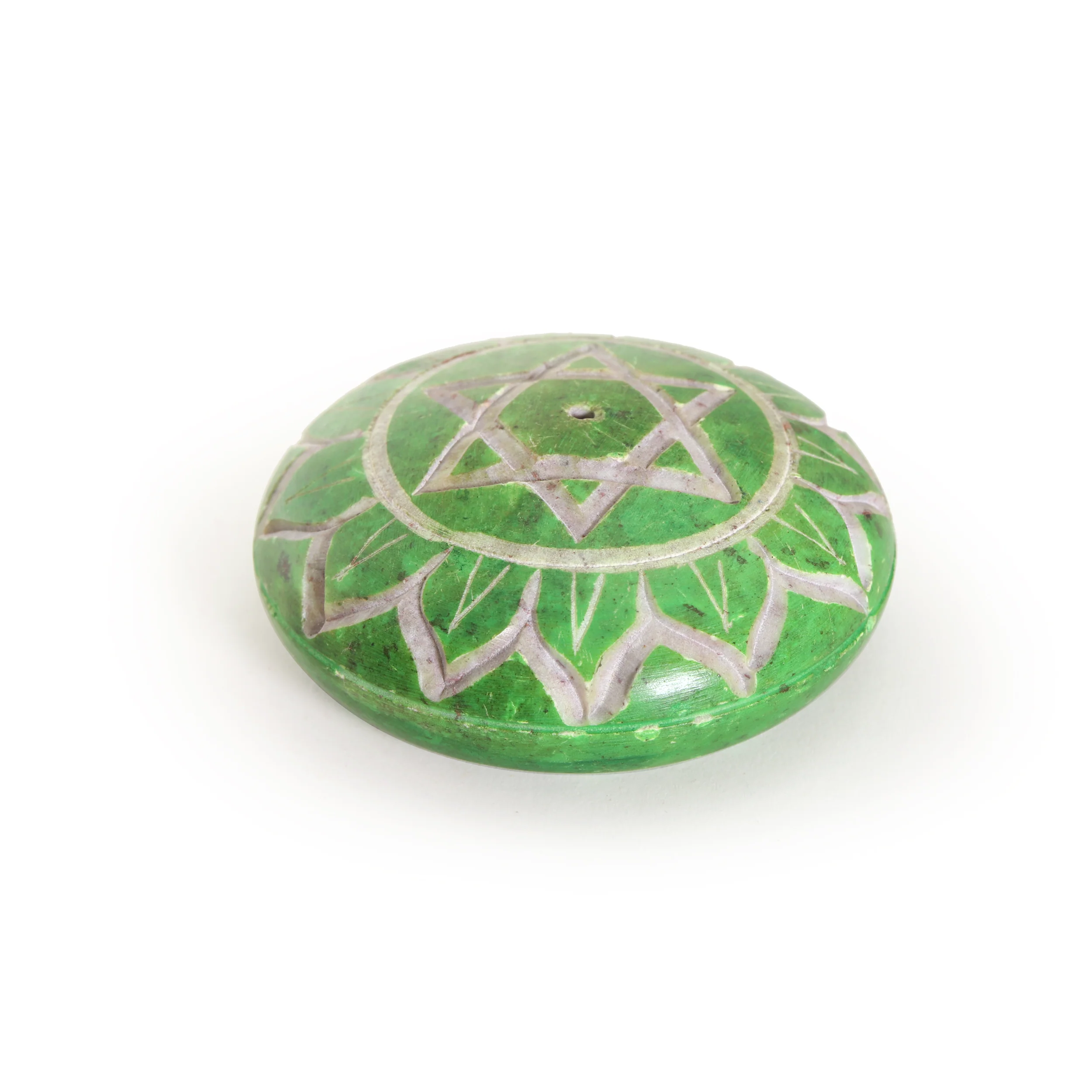 Incense Burner - Soapstone Pebble Heart Chakra Anahata 2.5" - Image 4
