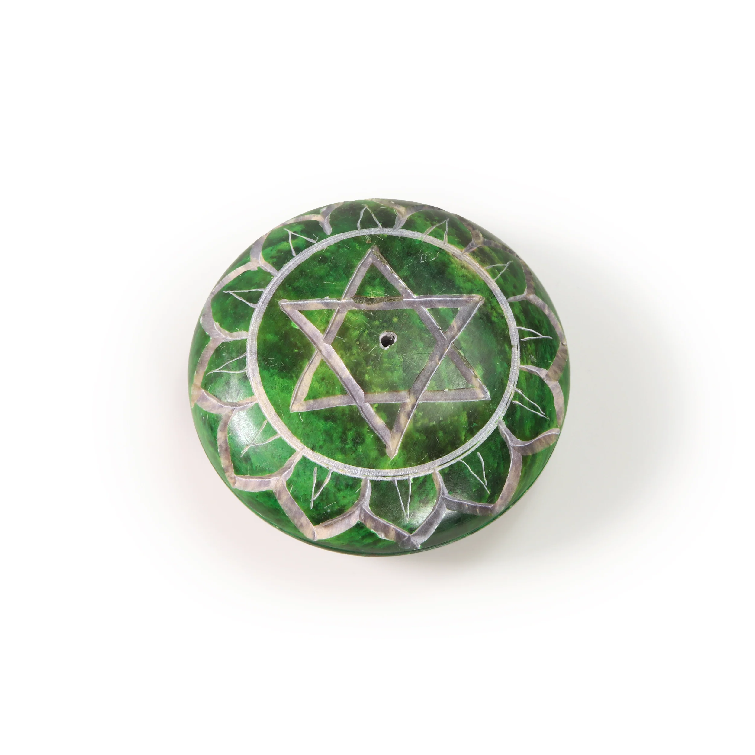 Incense Burner - Soapstone Pebble Heart Chakra Anahata 2.5" - Image 5