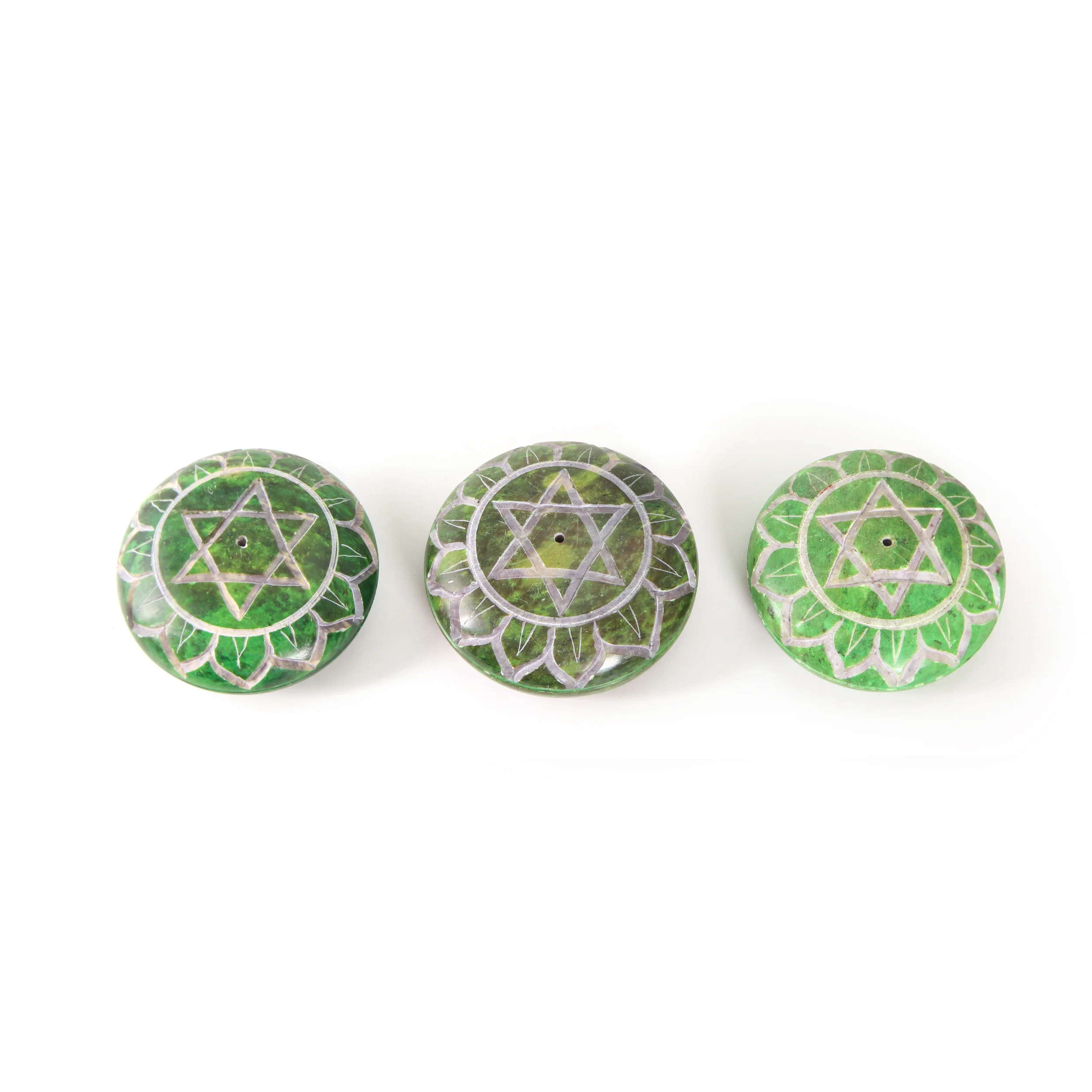 Incense Burner - Soapstone Pebble Heart Chakra Anahata 2.5" - Image 6