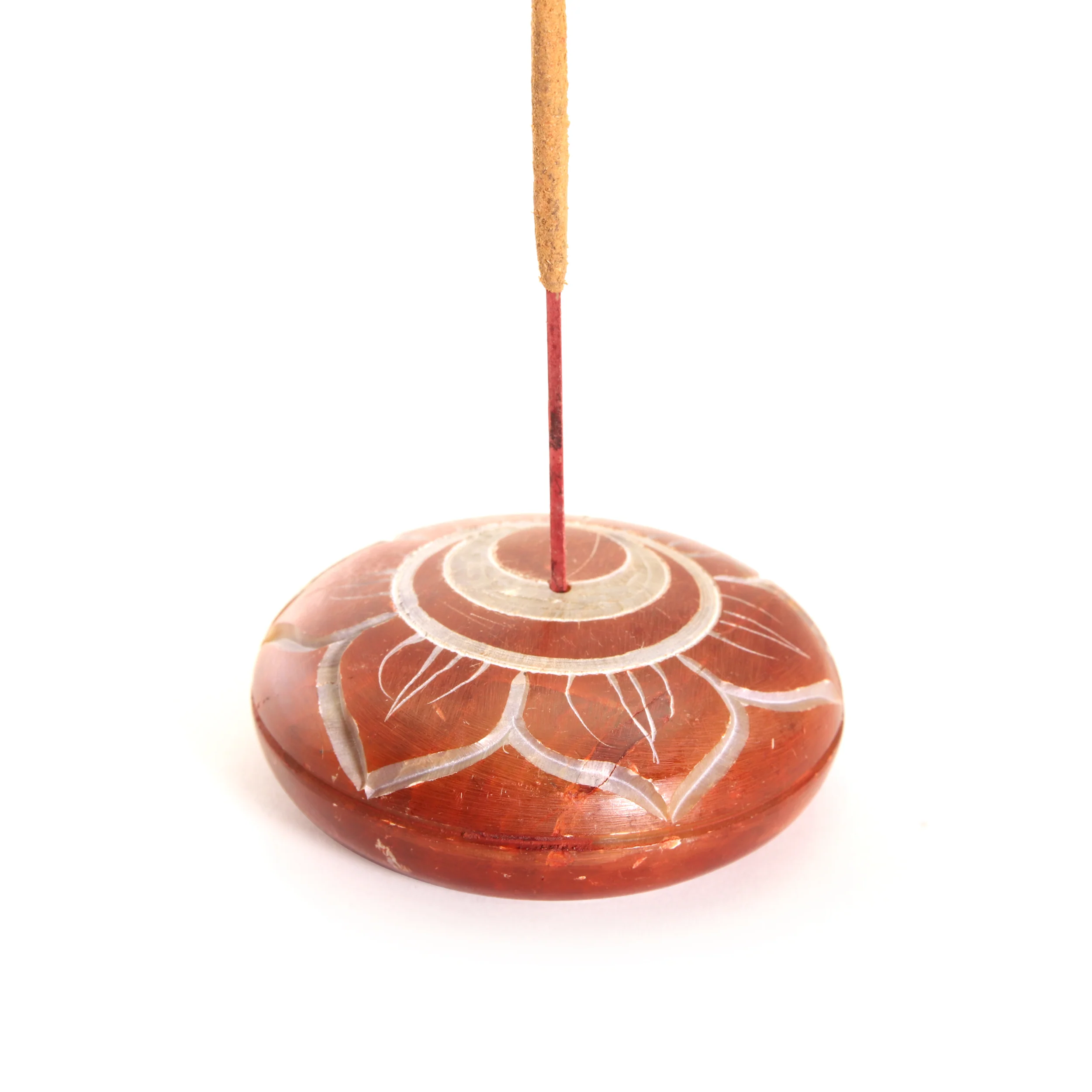 Incense Burner - Soapstone Pebble Sacral Chakra Svadhishtana 2.5" - Image 2