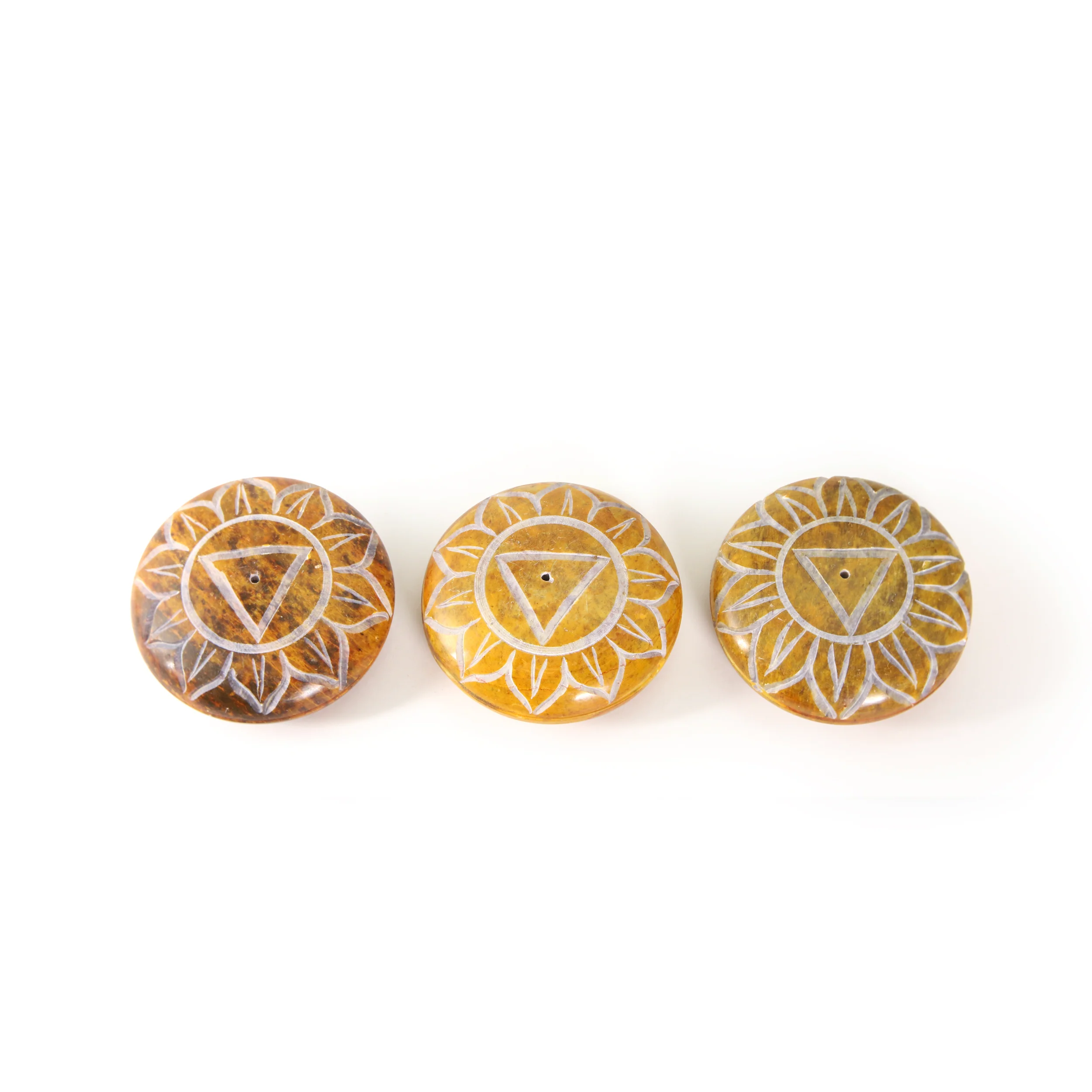 Incense Burner - Soapstone Pebble Solar Plexus Chakra Manipura 2.5" - Image 5