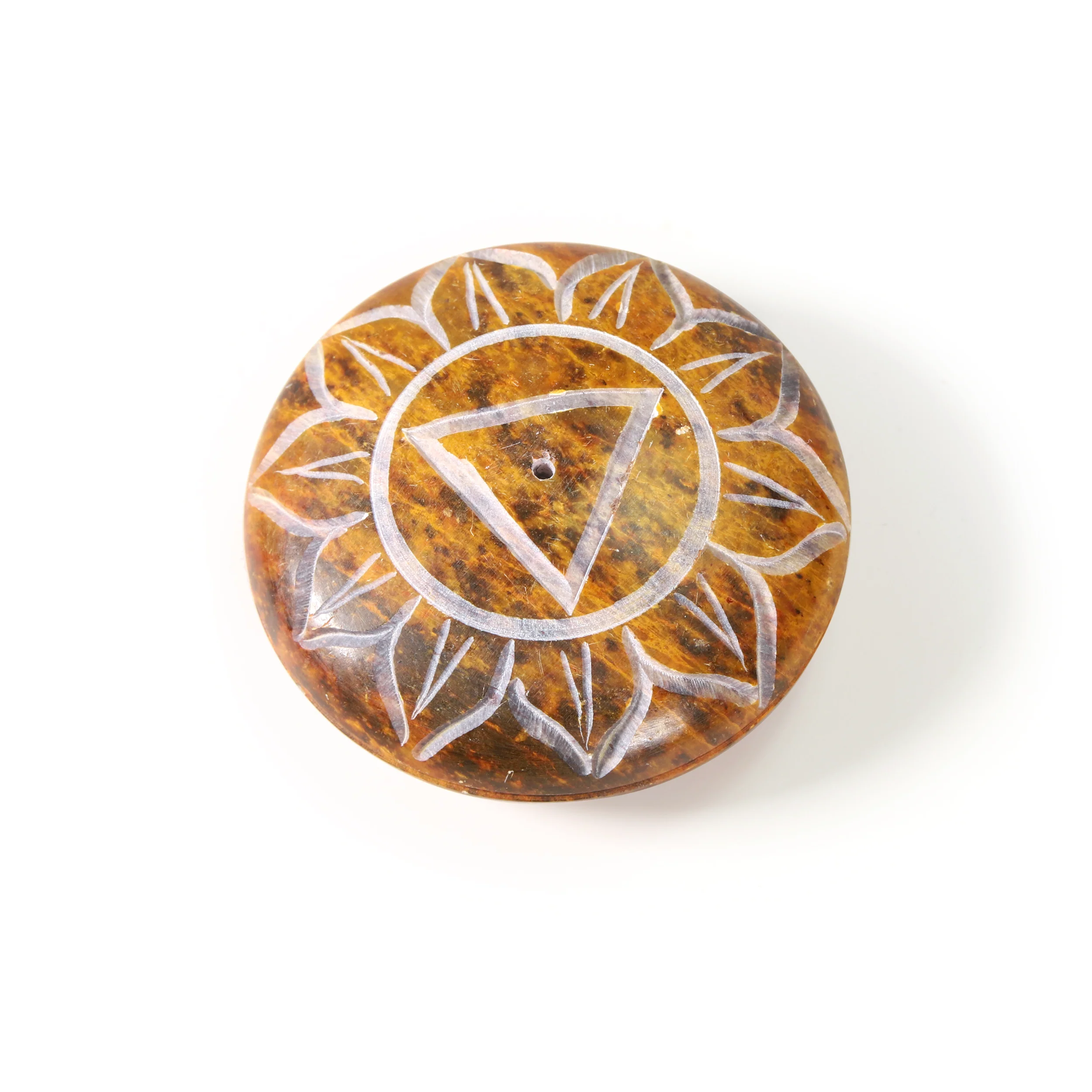Incense Burner - Soapstone Pebble Solar Plexus Chakra Manipura 2.5" - Image 6