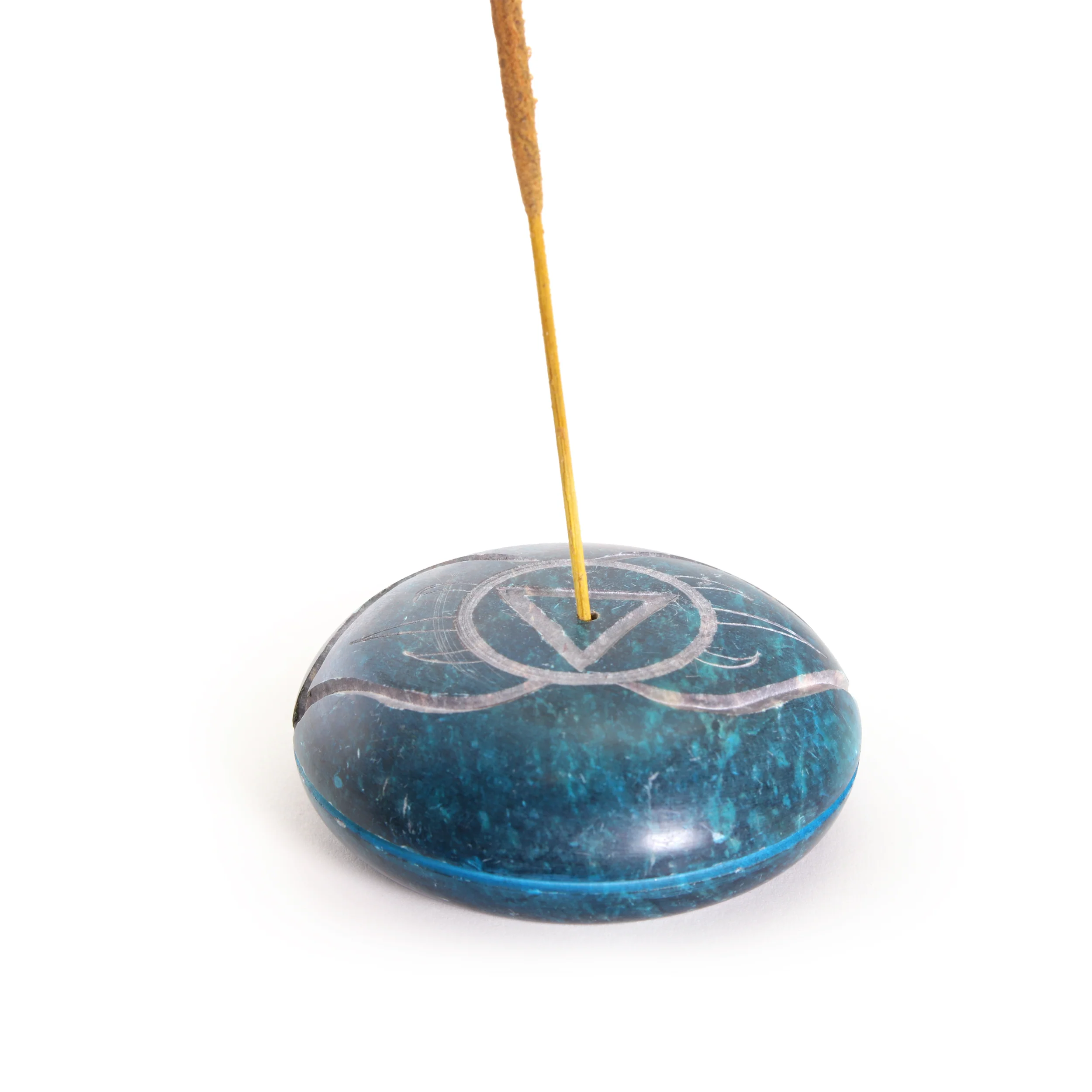 Incense Burner - Soapstone Pebble Third Eye Chakra Ajna 2.5" - Image 2