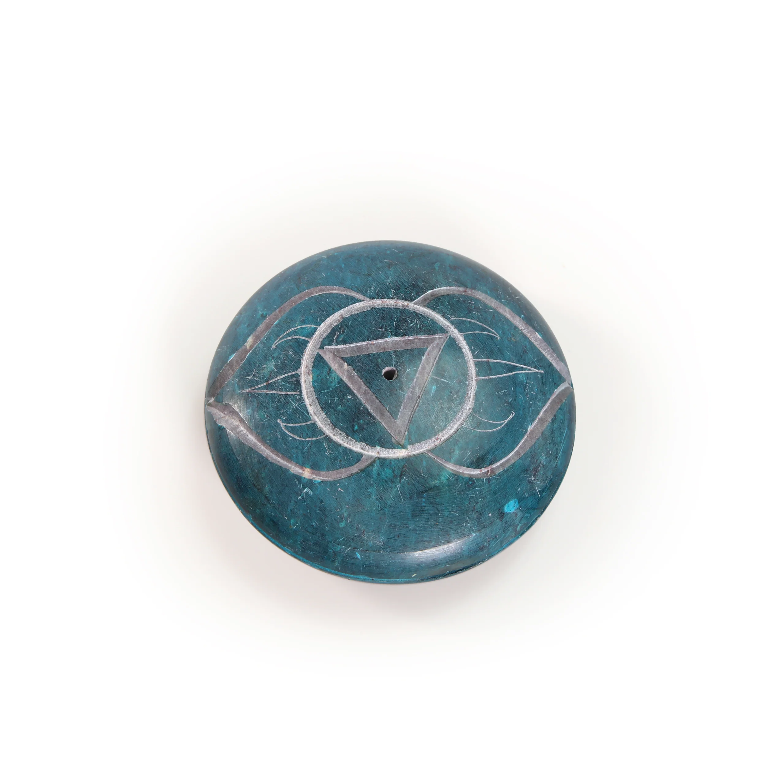 Incense Burner - Soapstone Pebble Third Eye Chakra Ajna 2.5" - Image 3