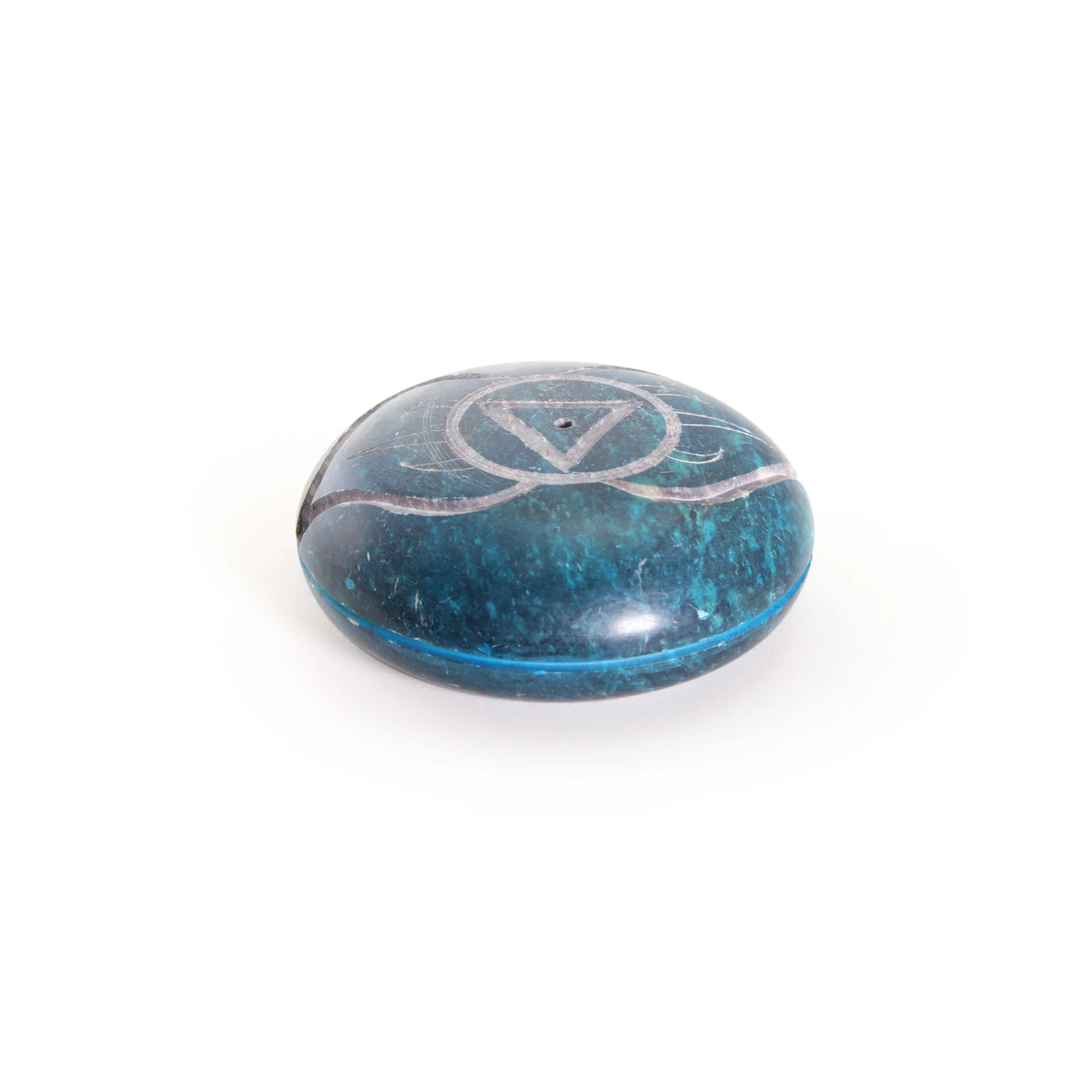 Incense Burner - Soapstone Pebble Third Eye Chakra Ajna 2.5" - Image 4