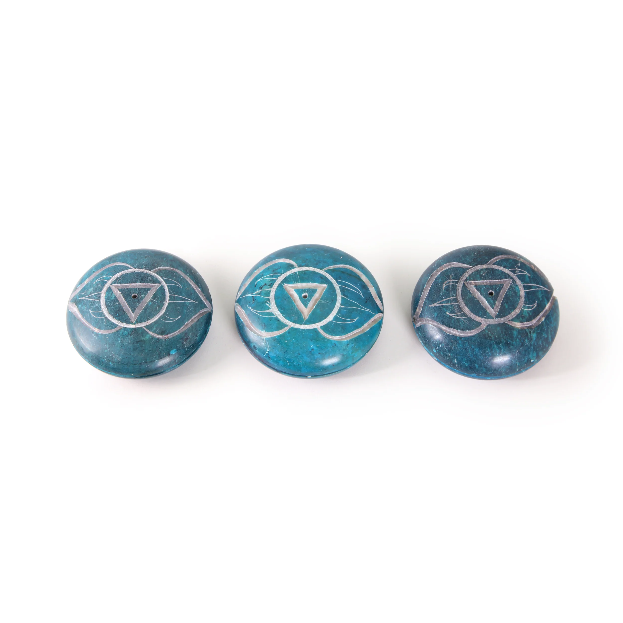 Incense Burner - Soapstone Pebble Third Eye Chakra Ajna 2.5" - Image 5
