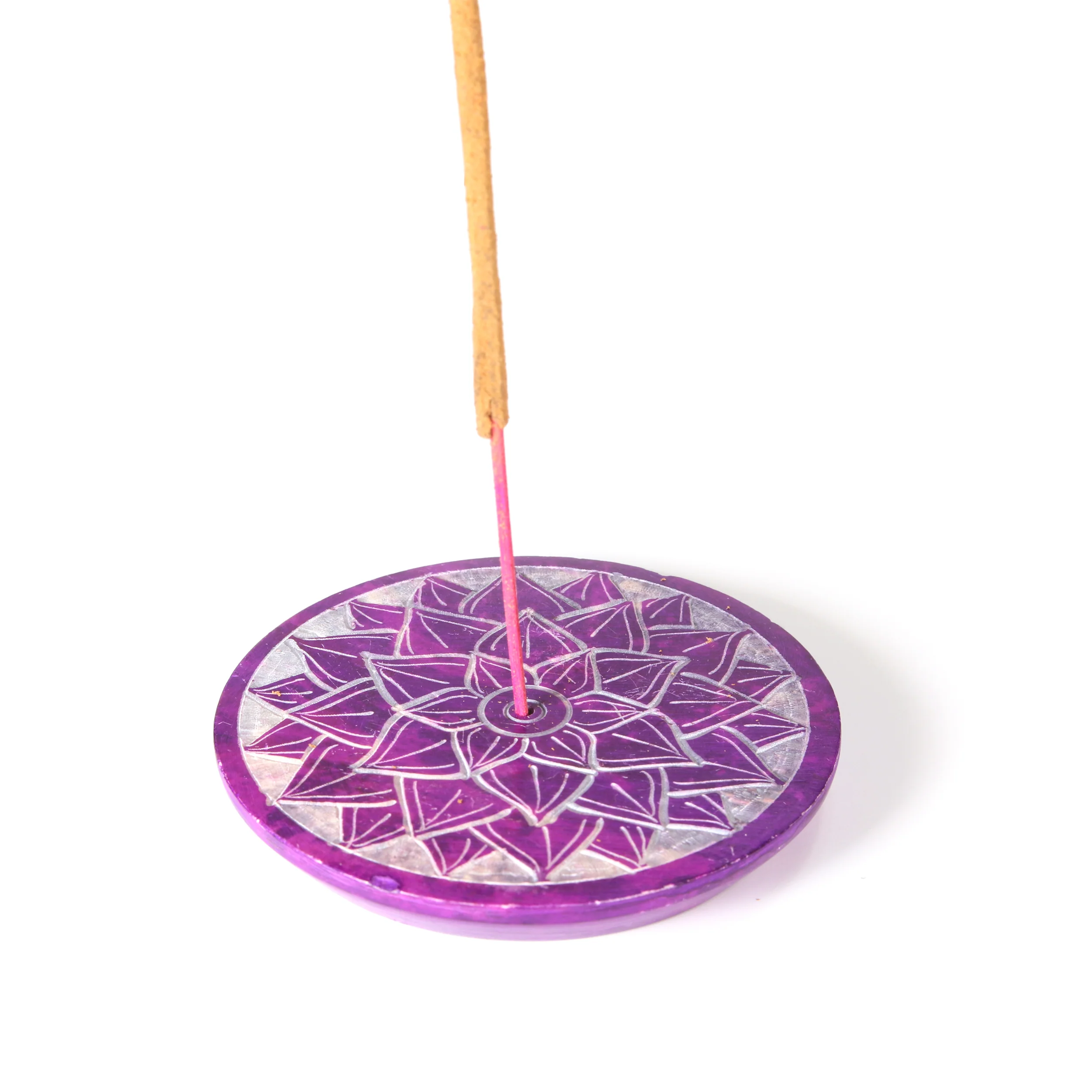 Incense Burner - Soapstone Plate Crown Chakra Sahasrara 3" - Image 2