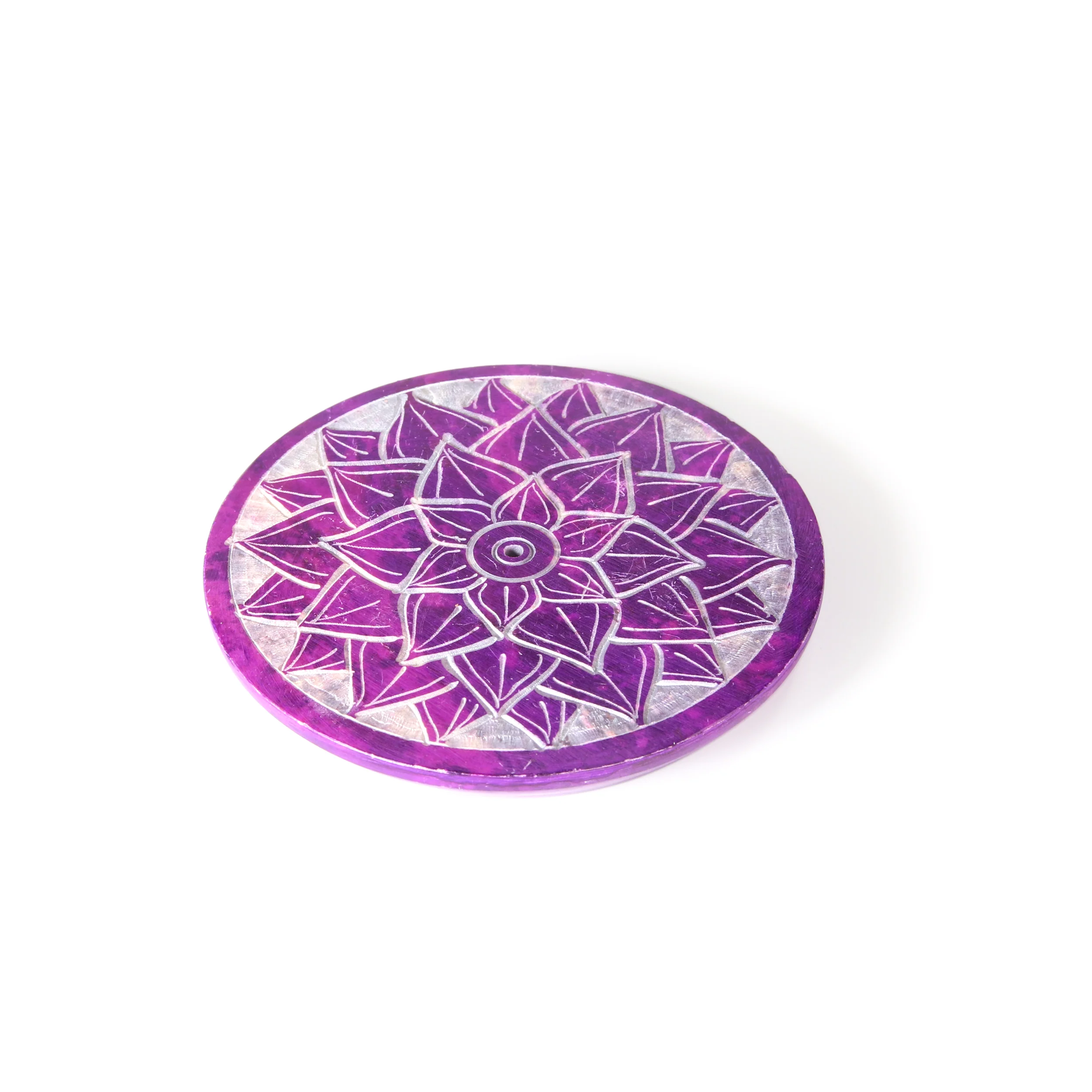 Incense Burner - Soapstone Plate Crown Chakra Sahasrara 3" - Image 3