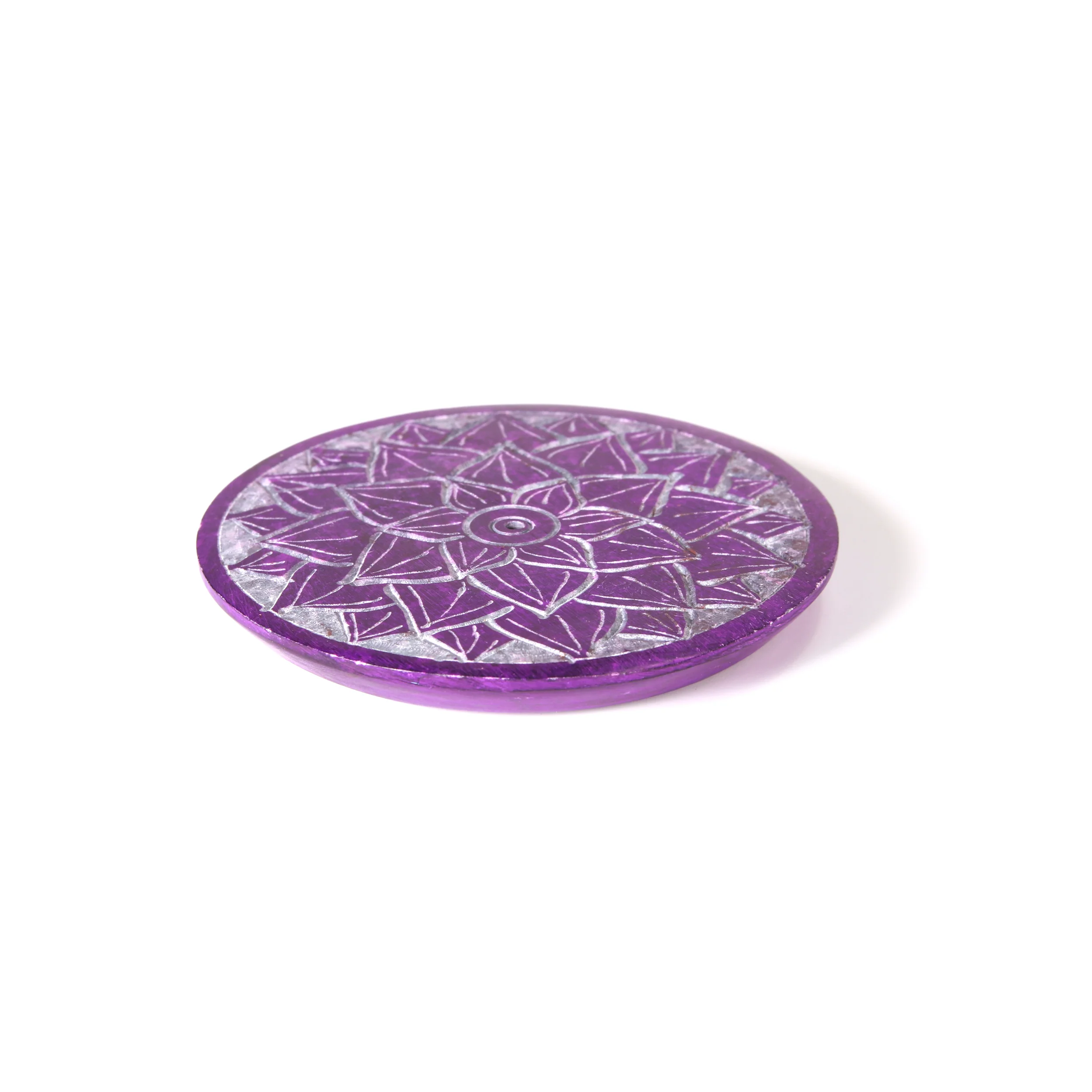 Incense Burner - Soapstone Plate Crown Chakra Sahasrara 3" - Image 4