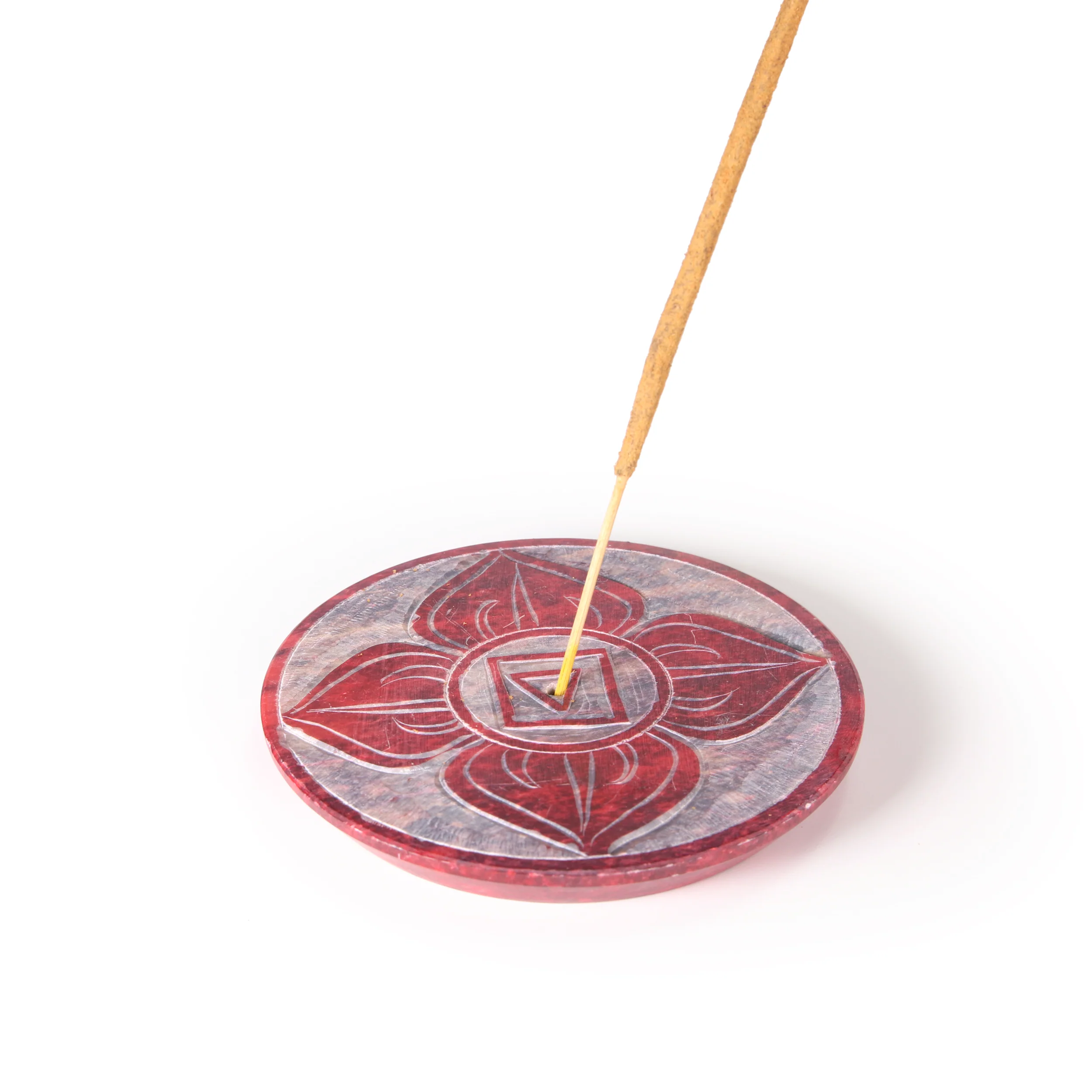 Incense Burner - Soapstone Plate Root Chakra Muladhara 3" - Image 2