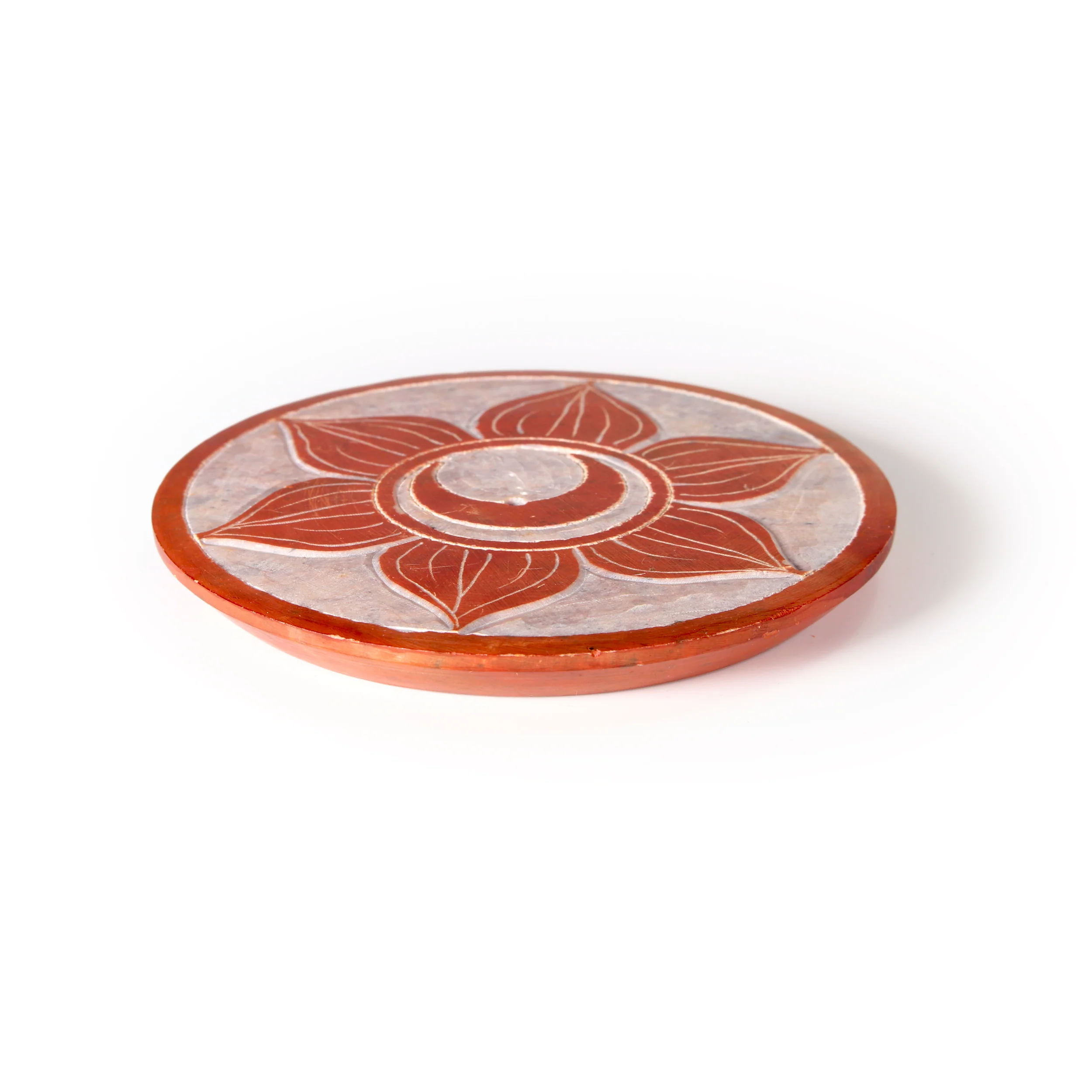 Incense Burner - Soapstone Plate Sacral Chakra Svadhishtana 3" - Image 3
