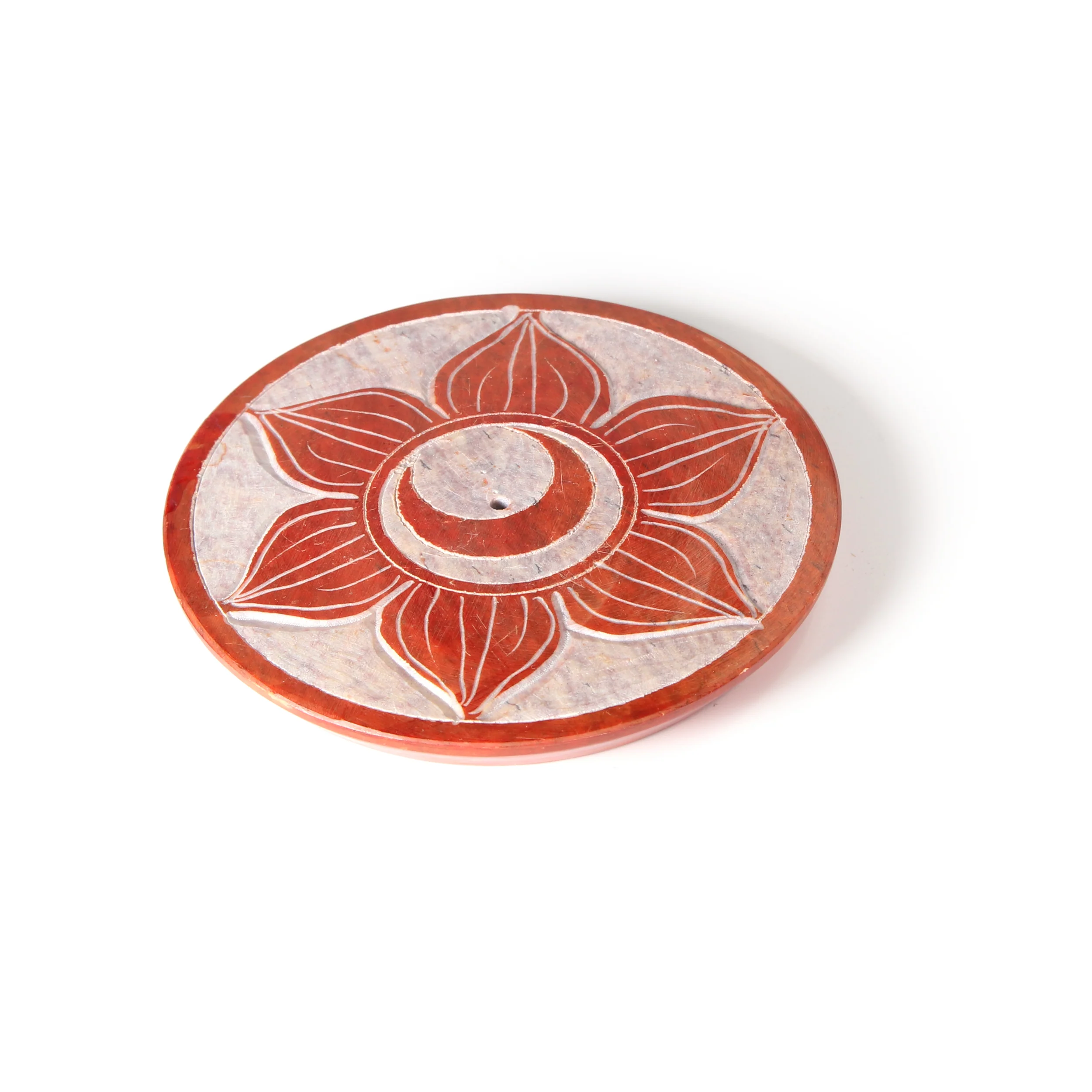 Incense Burner - Soapstone Plate Sacral Chakra Svadhishtana 3" - Image 4