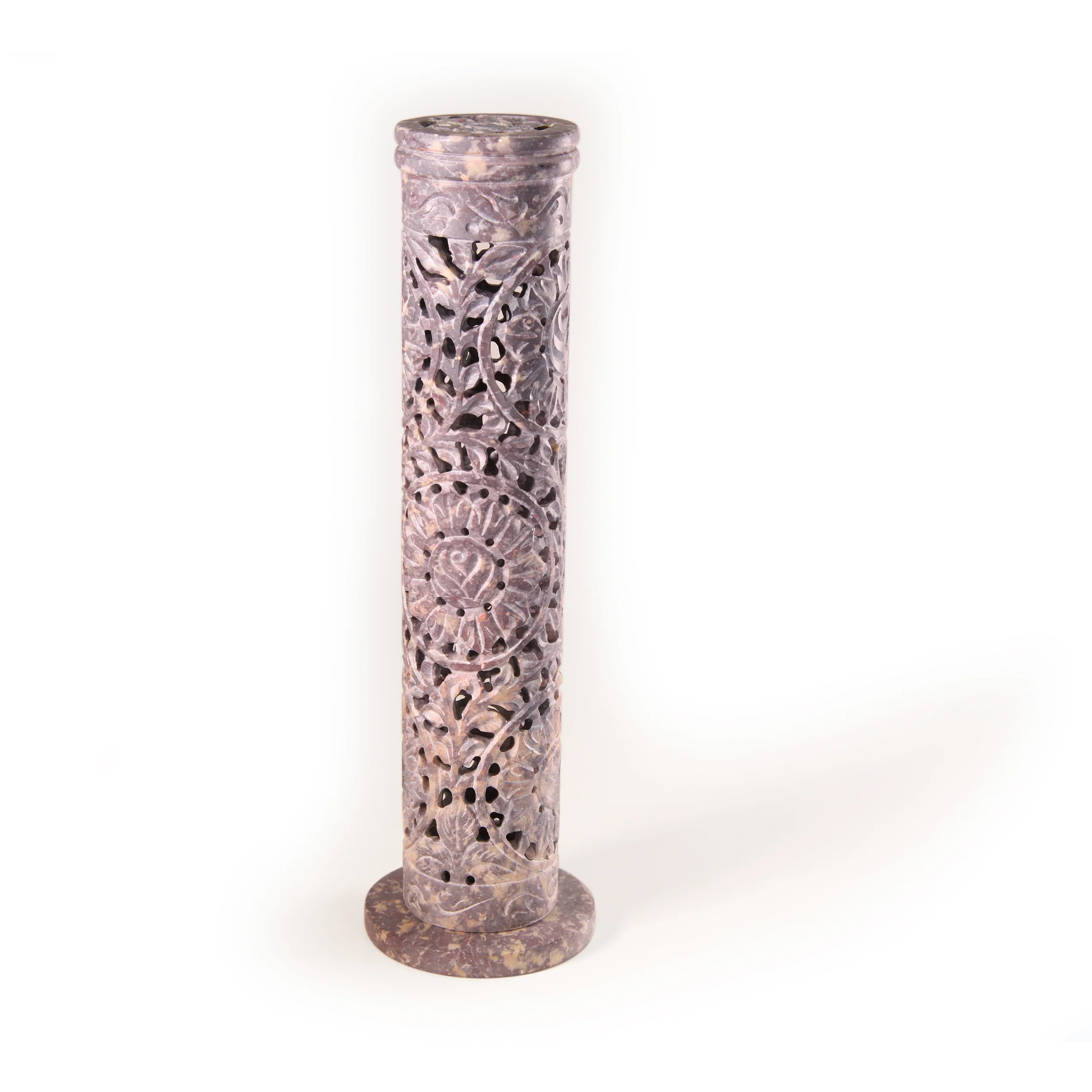 Incense Burner - Soapstone Tower Rose Vine Jali - Image 5