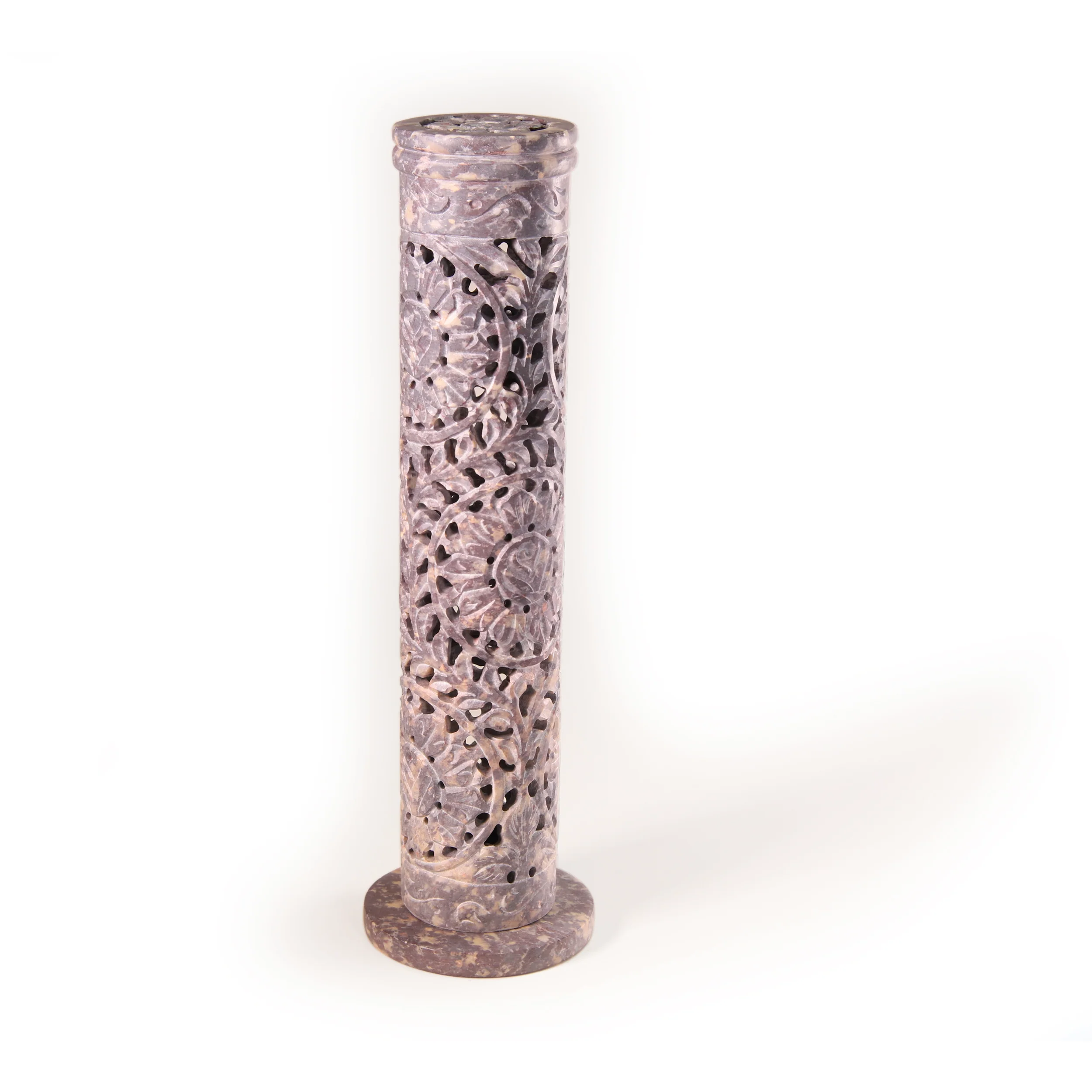 Incense Burner - Soapstone Tower Rose Vine Jali - Image 6