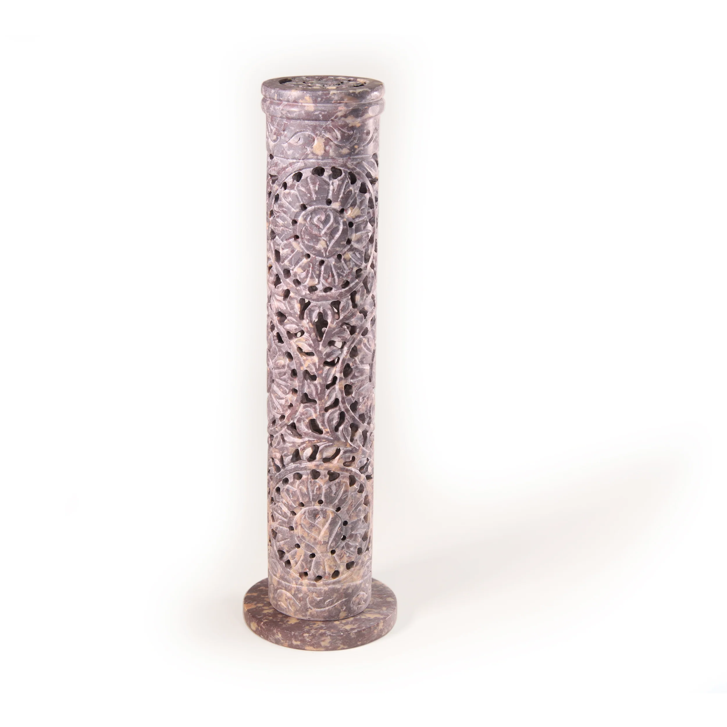 Incense Burner - Soapstone Tower Rose Vine Jali - Image 7