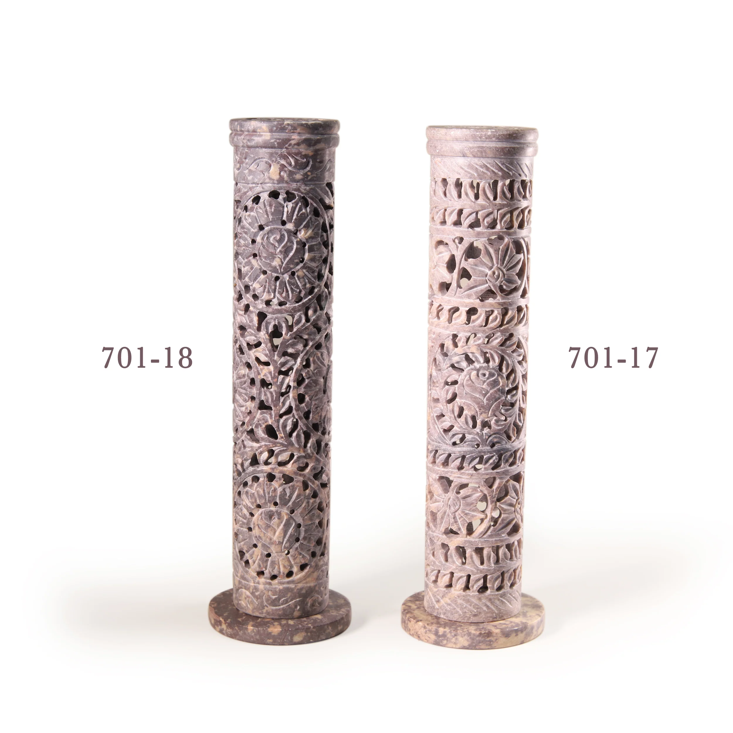 Incense Burner - Soapstone Tower Rose Vine Jali - Image 8