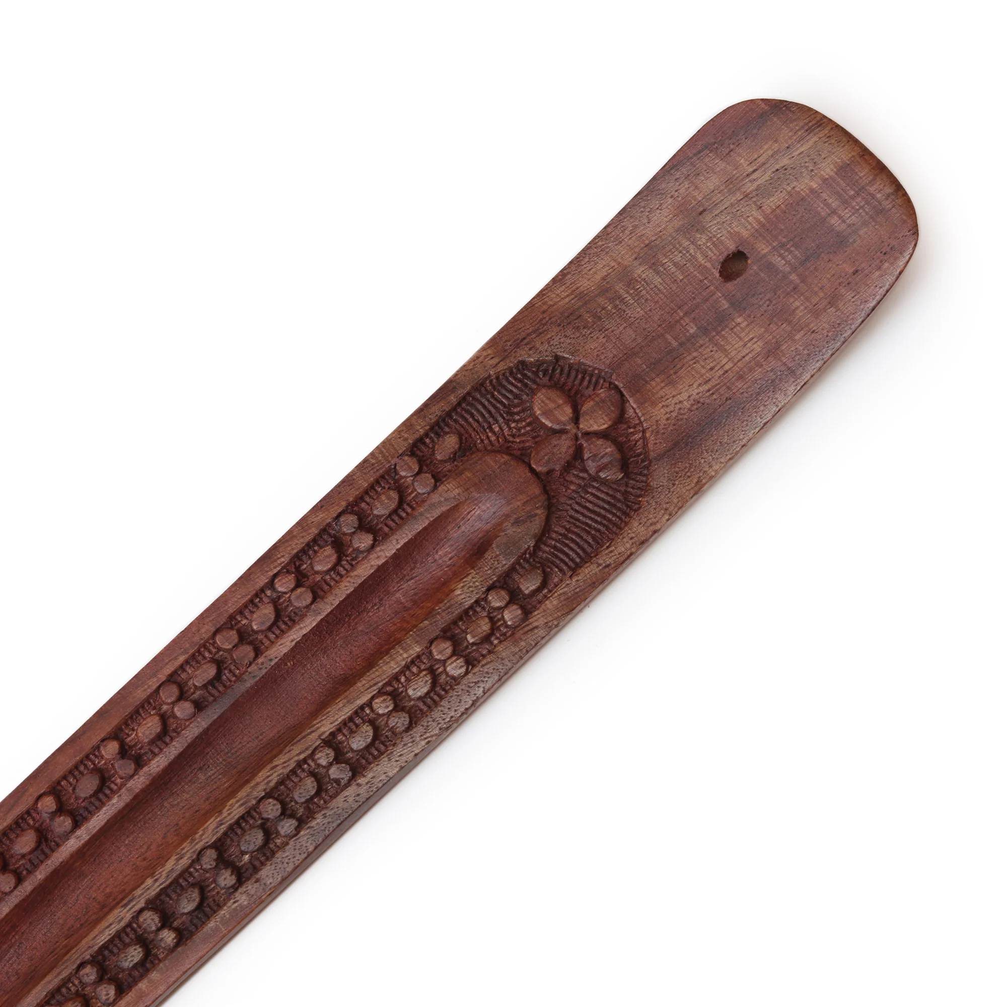 Incense Burner - Wooden Flat Carved Quatrefoil - Image 3