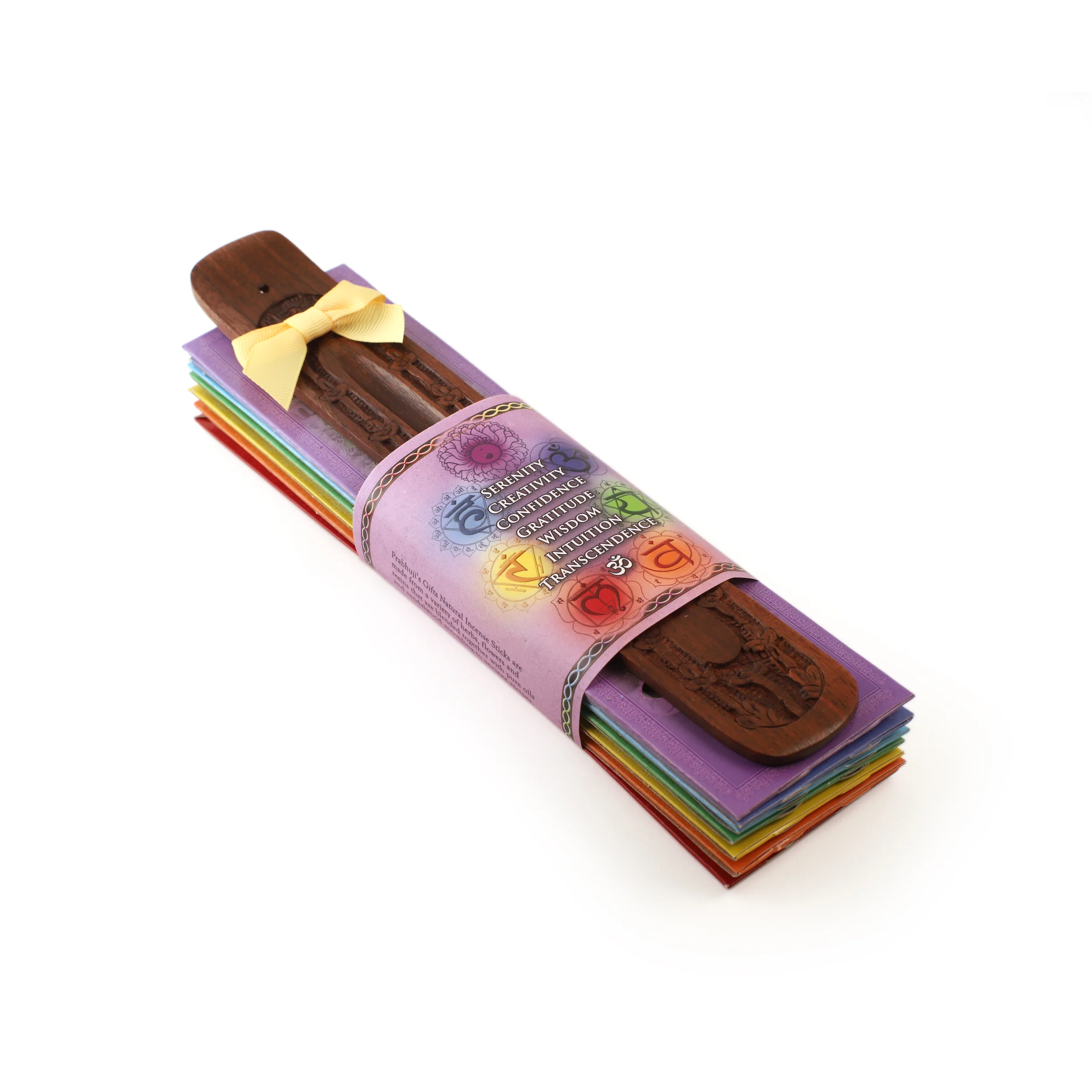Incense Gift Set - Flat Burner + 7 Chakras Incense Stick in Purple Greeting Sleeve - Image 6