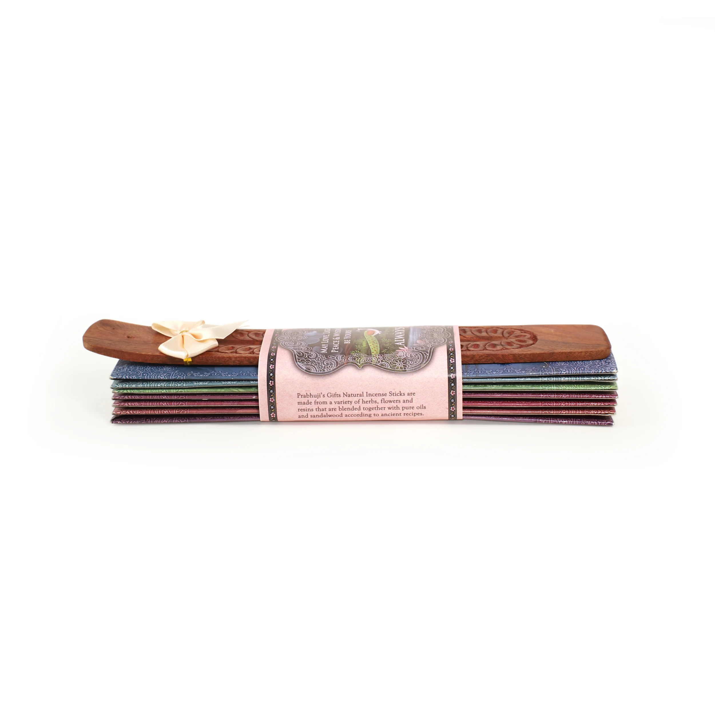 Incense Gift Set - Flat Burner + 7 Harmony Incense Stick & Greeting May Love, Light, Peace & Wisdom be Yours Always - Image 4