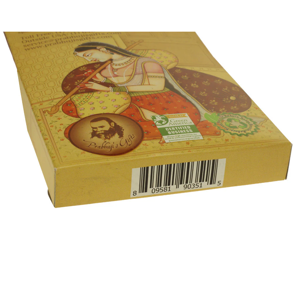 Incense Gift Set - Wood Round Burner + 3 Harmony Incense Sticks & Holiday Greeting (Madhumadhavi, Sehuti, Padmanjari) - Image 4