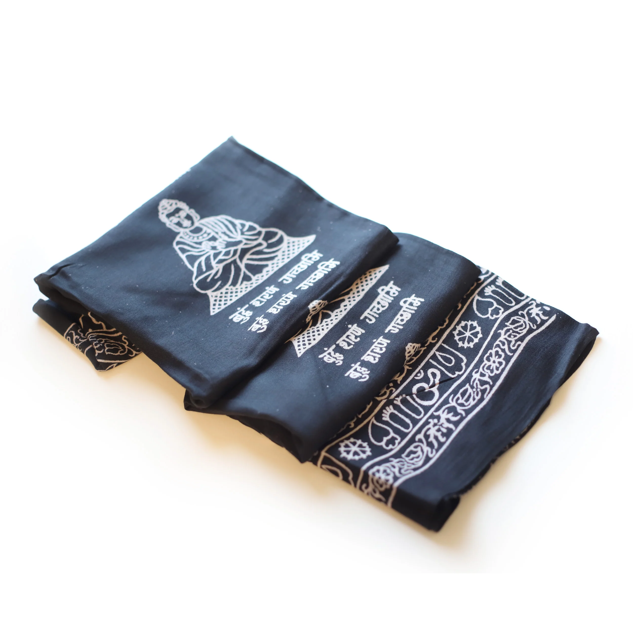 Meditation Yoga Prayer Shawl - Buddha - Black Large - Image 6
