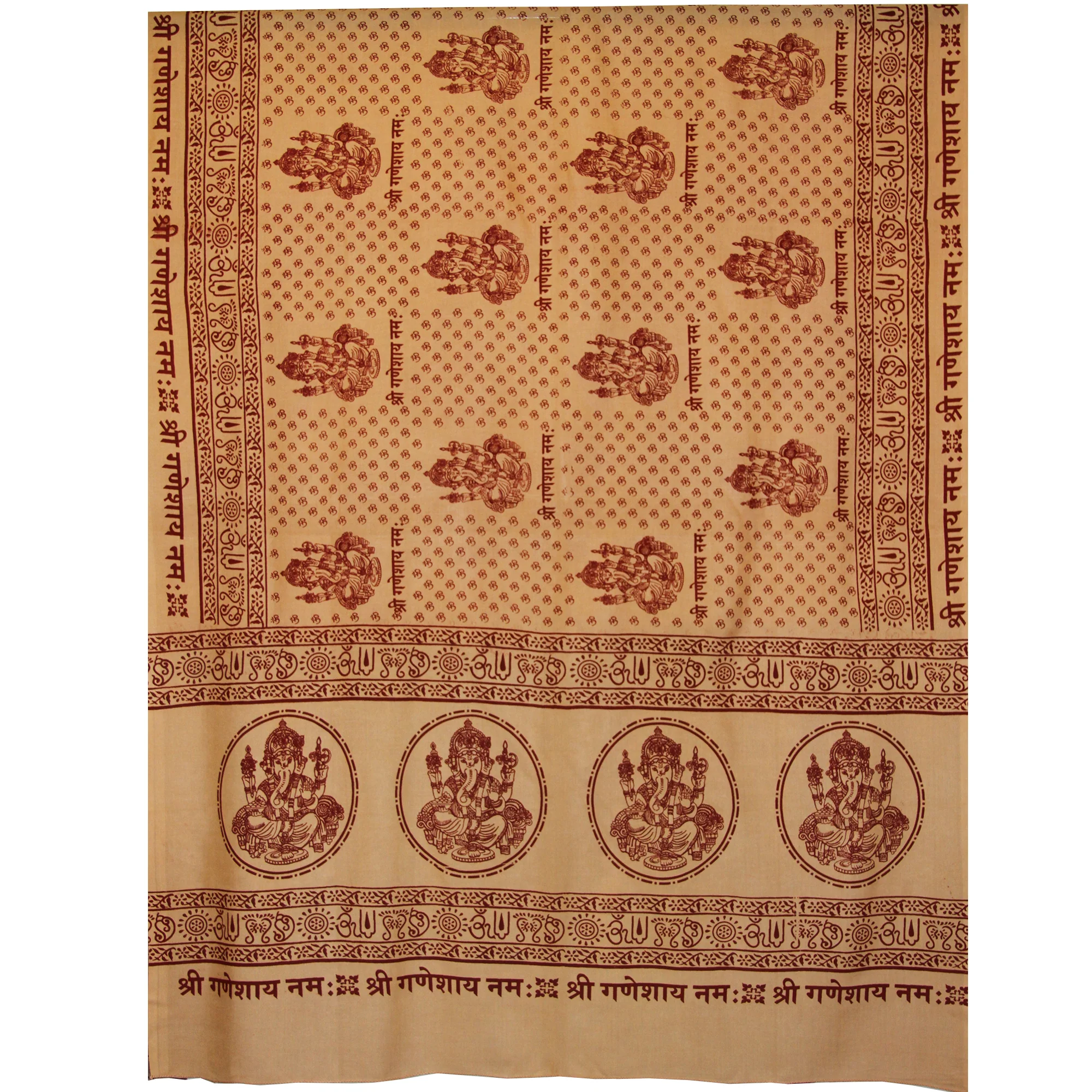 Meditation Yoga Prayer Shawl - Ganesh - Peach Large - Image 3