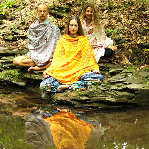 Meditation Yoga Prayer Shawl - Ganesh - Yellow Large - Image 3