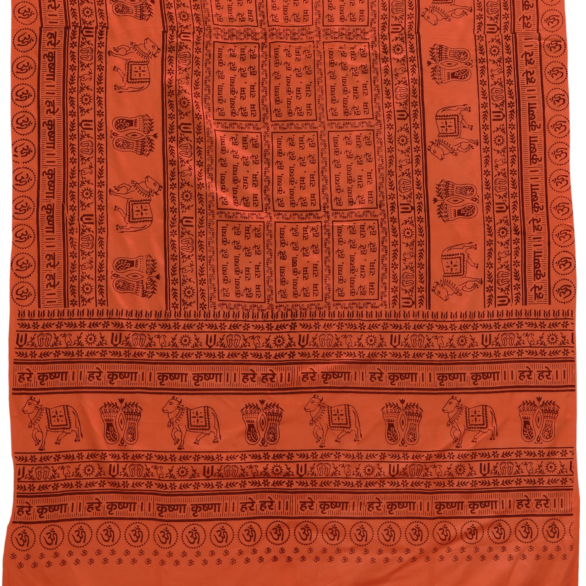 Meditation Yoga Prayer Shawl - Maha Mantra - Peach Orange Large - Image 2