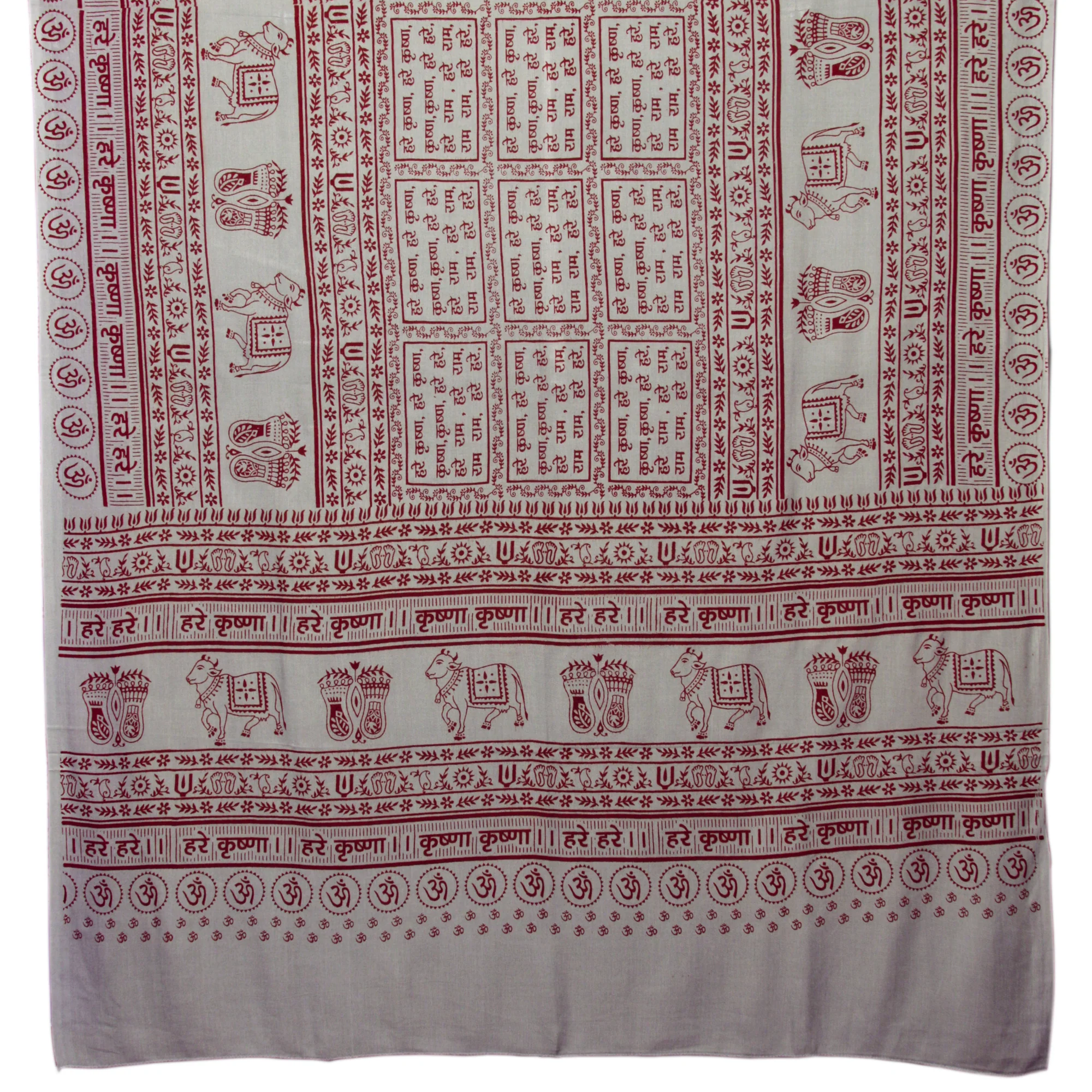 Meditation Yoga Prayer Shawl - Maha Mantra - Grey Large - Image 5