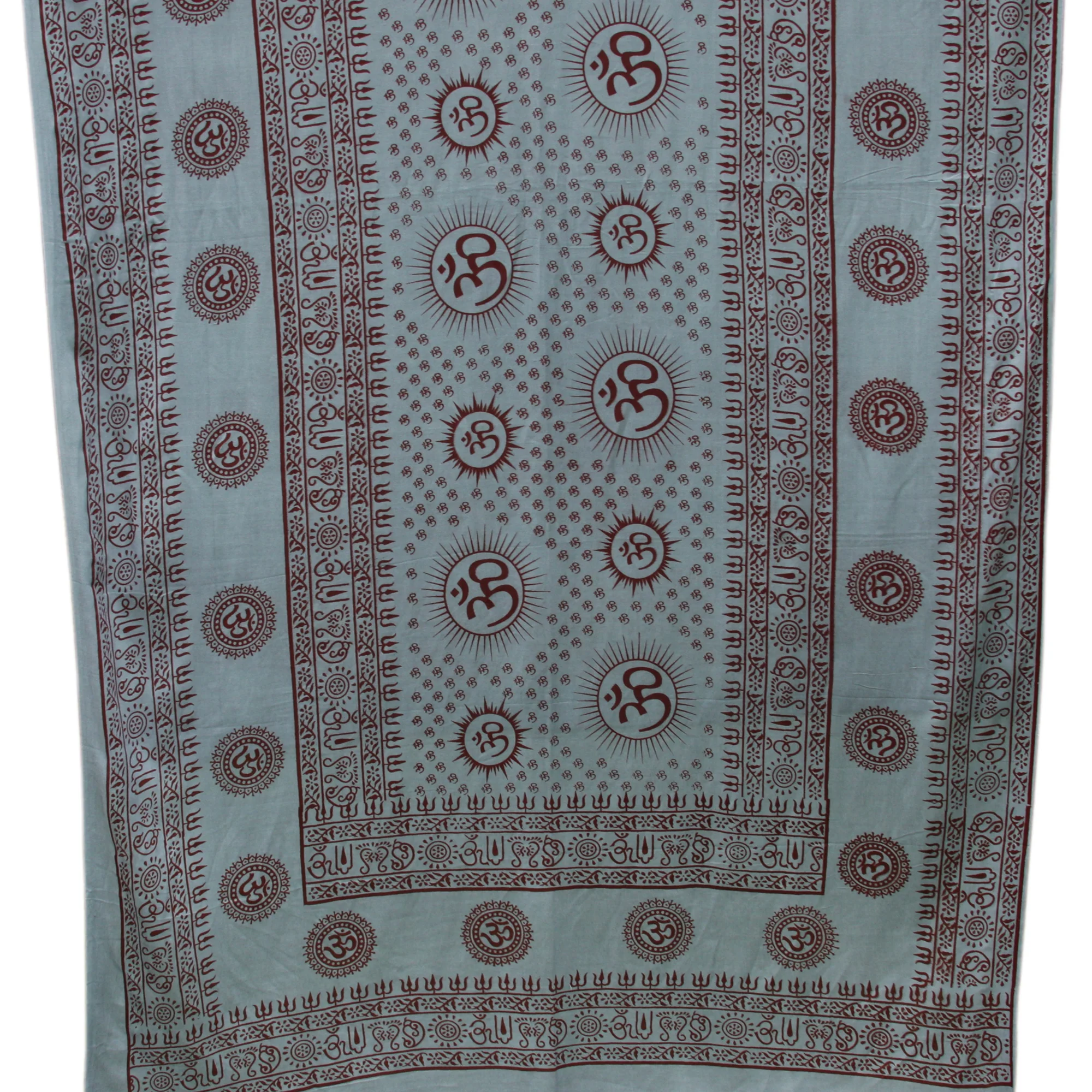 Meditation Yoga Prayer Shawl - Mantra Om - Grey Large - Image 4
