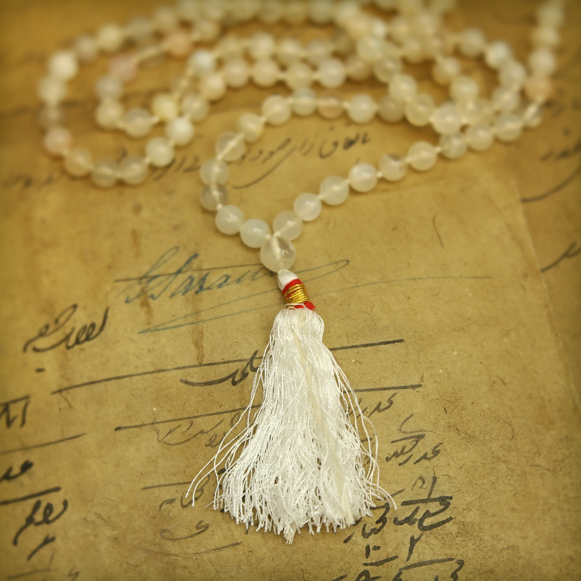 Prayer Mala Beads - Moon Stone - 108 Prayer Beads - Image 3