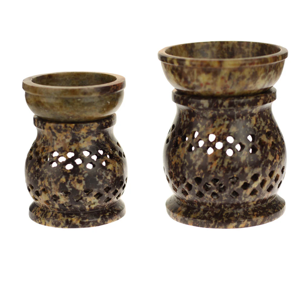 Oil Diffuser - Natural Soapstone Oil Burner Jali 4" - Image 4