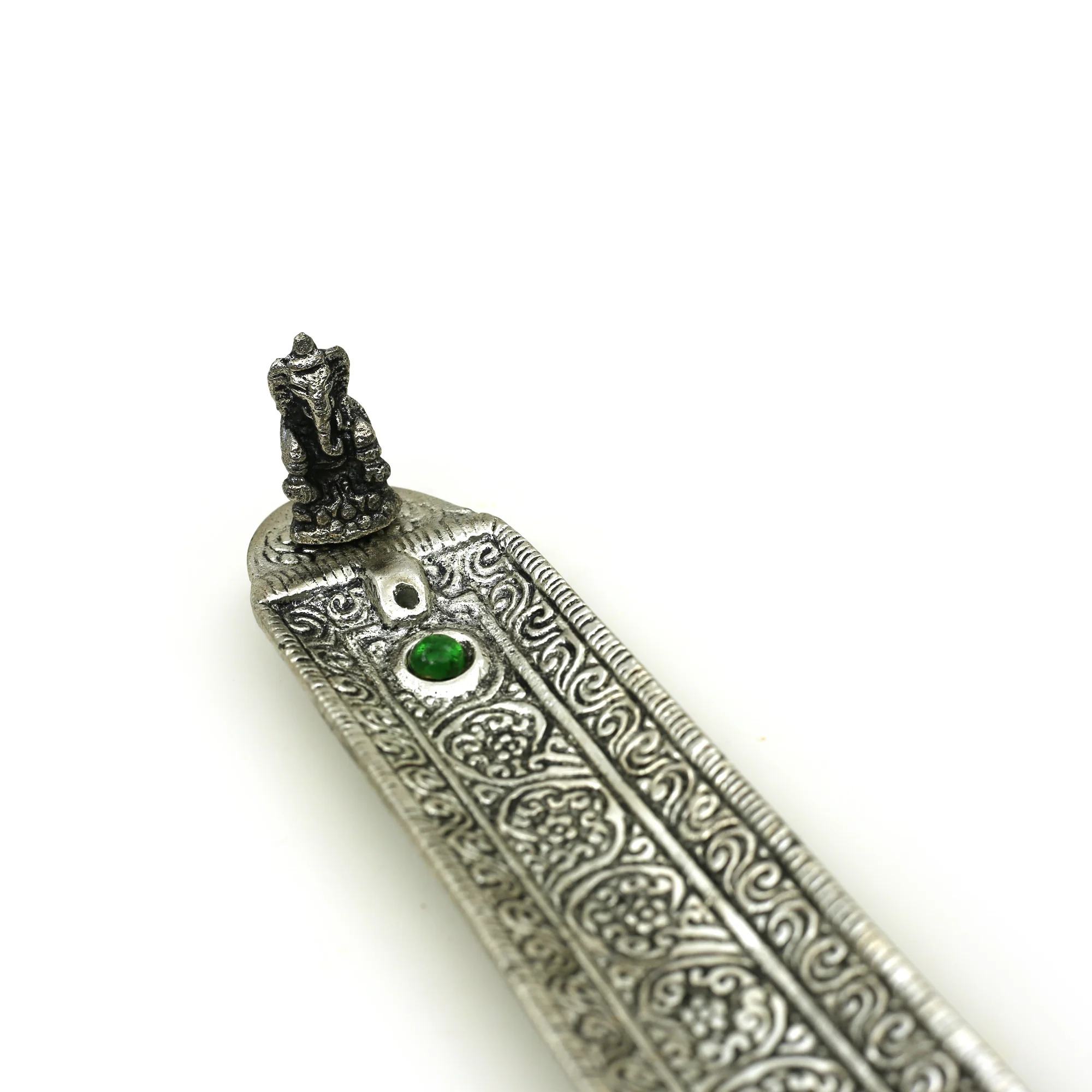 Incense Burner - Ornate Metal Ganesh Rectangular - Image 2