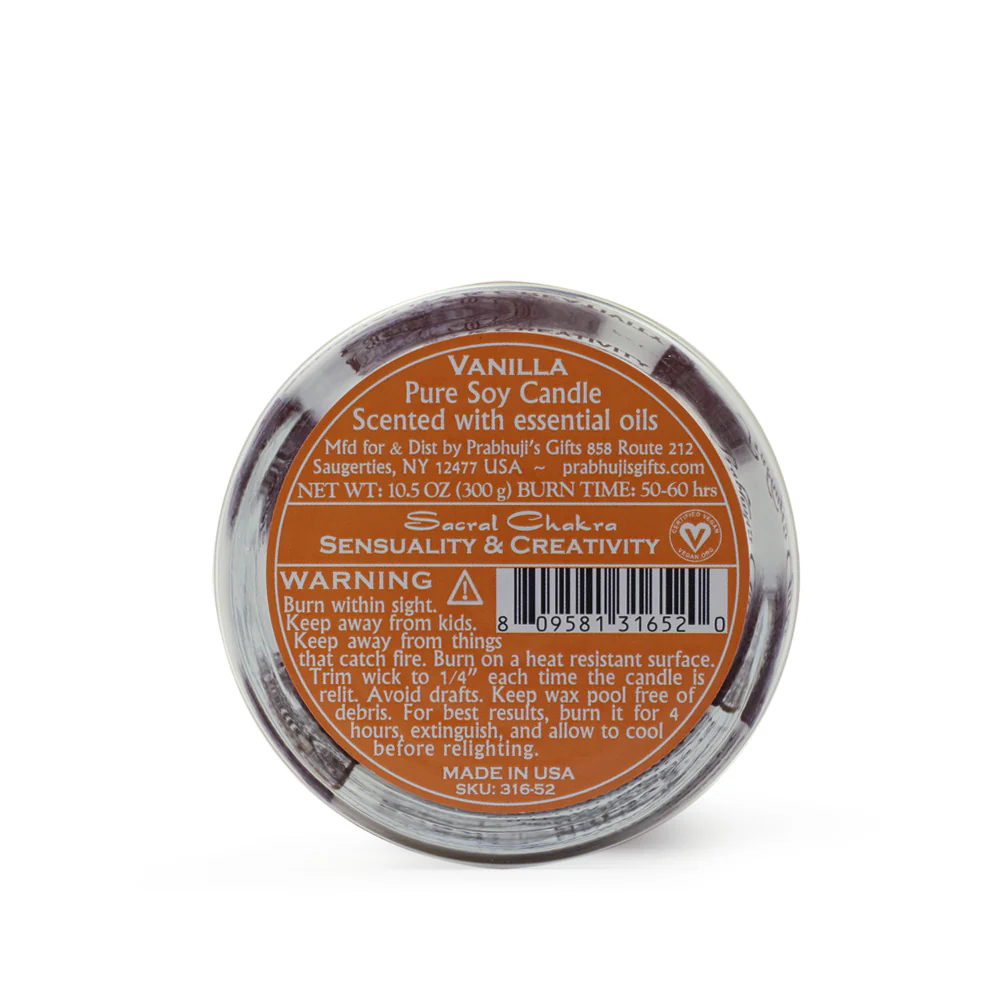 Sacral Chakra Svadhishthana | Soy Candle for Chakra Meditation Scented with Essential Oils |Vanilla | Sensuality and Creativity - 10.5oz - Image 9