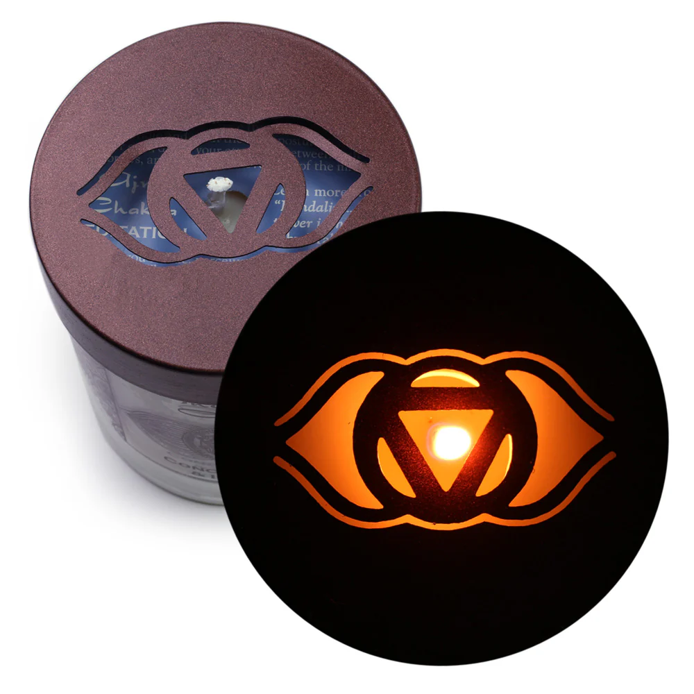 Third Eye Chakra Ajna | Candle for Chakra Meditation Scented with Essential Oils | Indian Jasmine | Concentration and Intuition - 10.5oz - Image 5